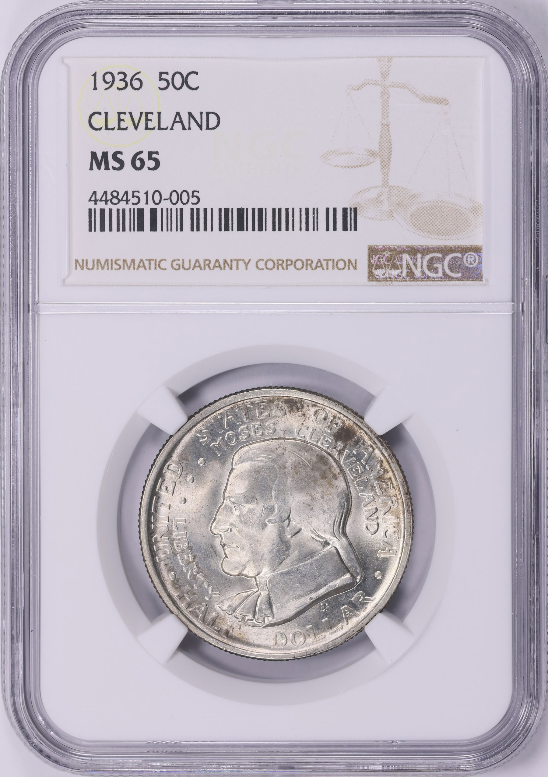1936 Cleveland Centennial/Great Lakes Exposition Half Dollar NGC