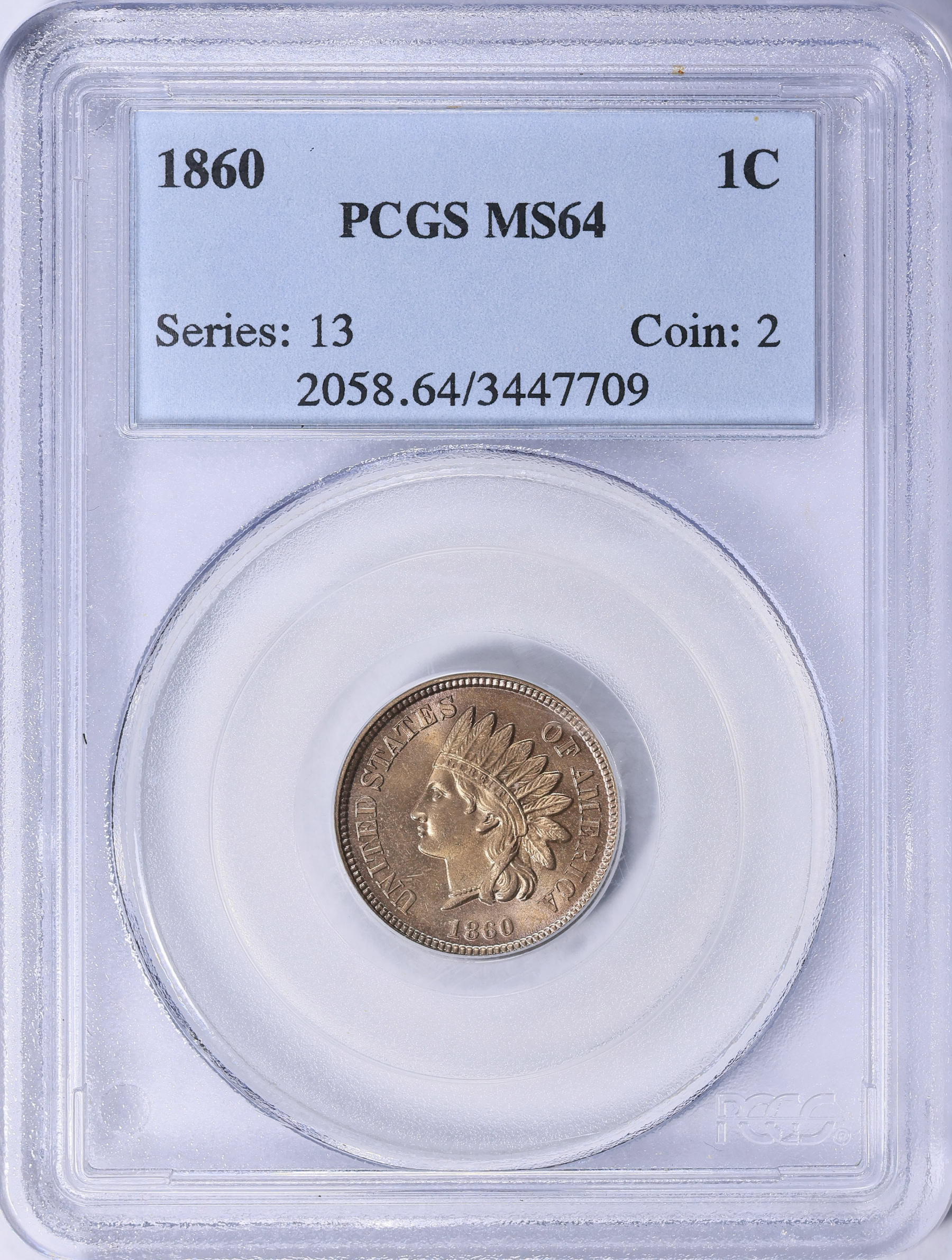 1860 Indian Cent PCGS MS-64 (Item 2069534) | GreatCollections Coin