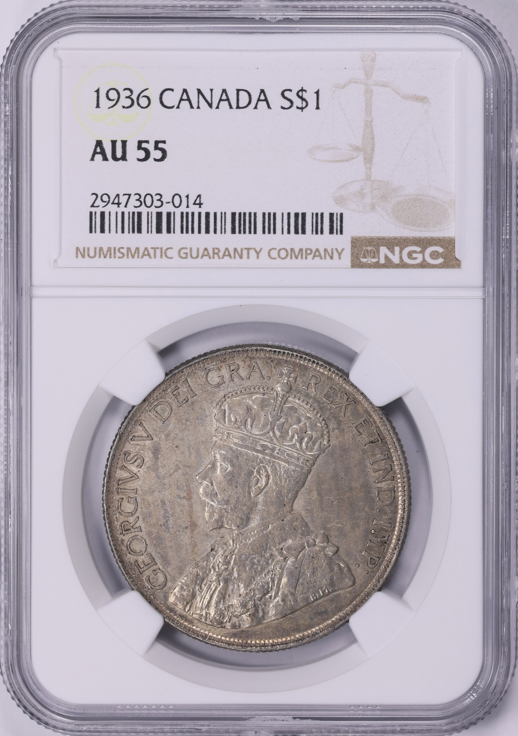 Canada 1936 Silver Dollar KM-31 NGC AU-55 (Item 2071115