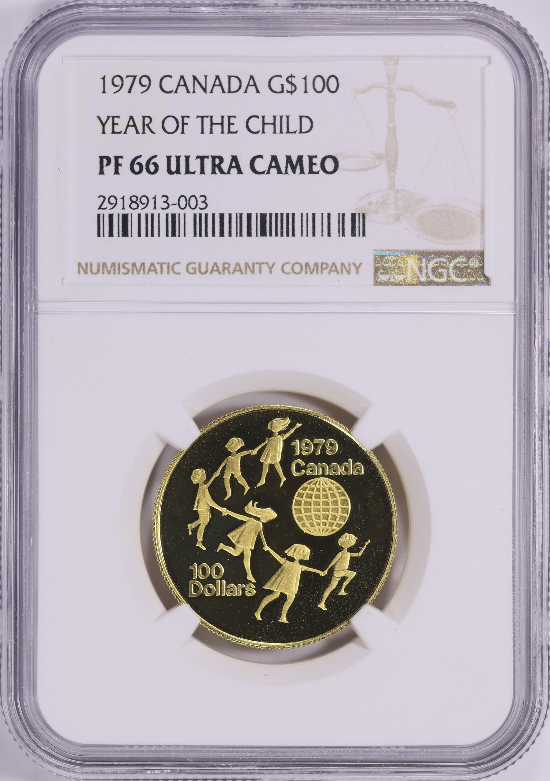 Canada 1979 Gold $100 Year of Child KM-126 NGC Proof-66 UC (AGW