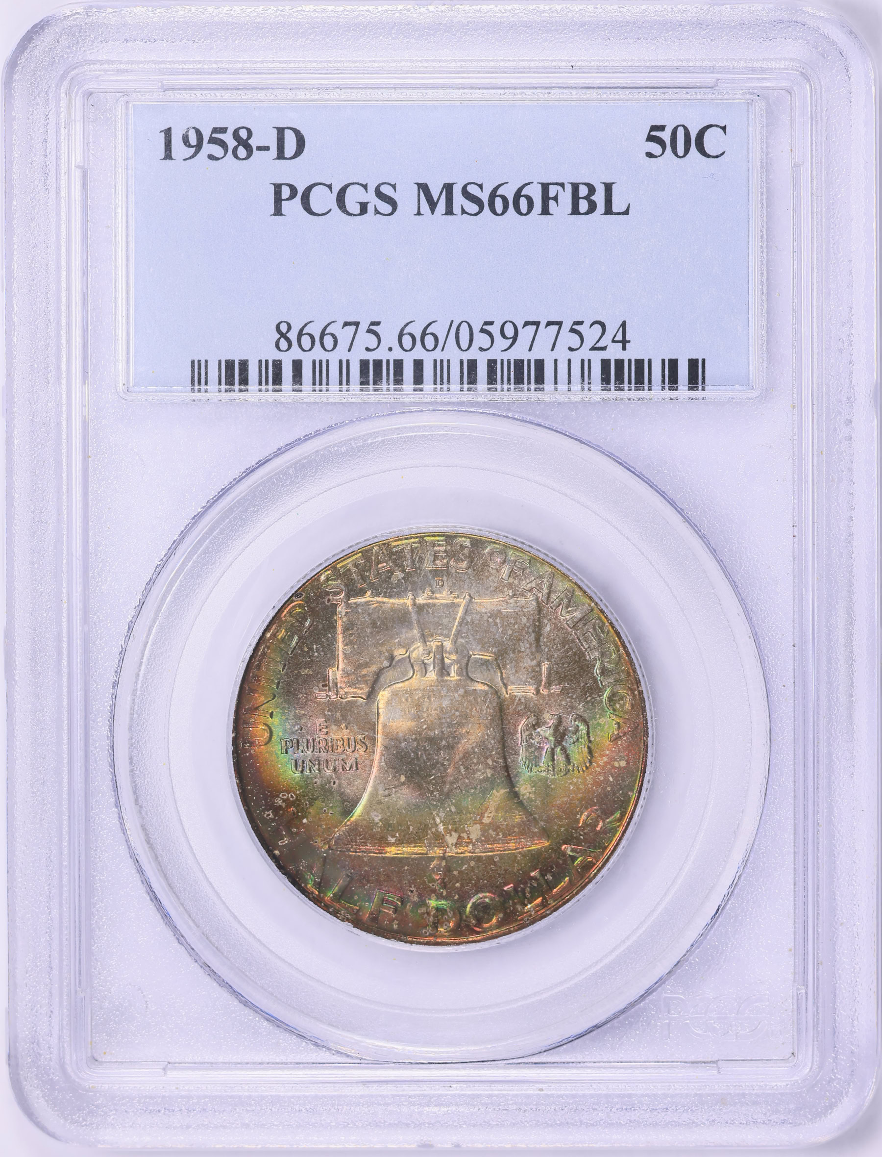 1958-D Franklin Half Dollar PCGS MS-66 FBL (Toned) (Item 2072495