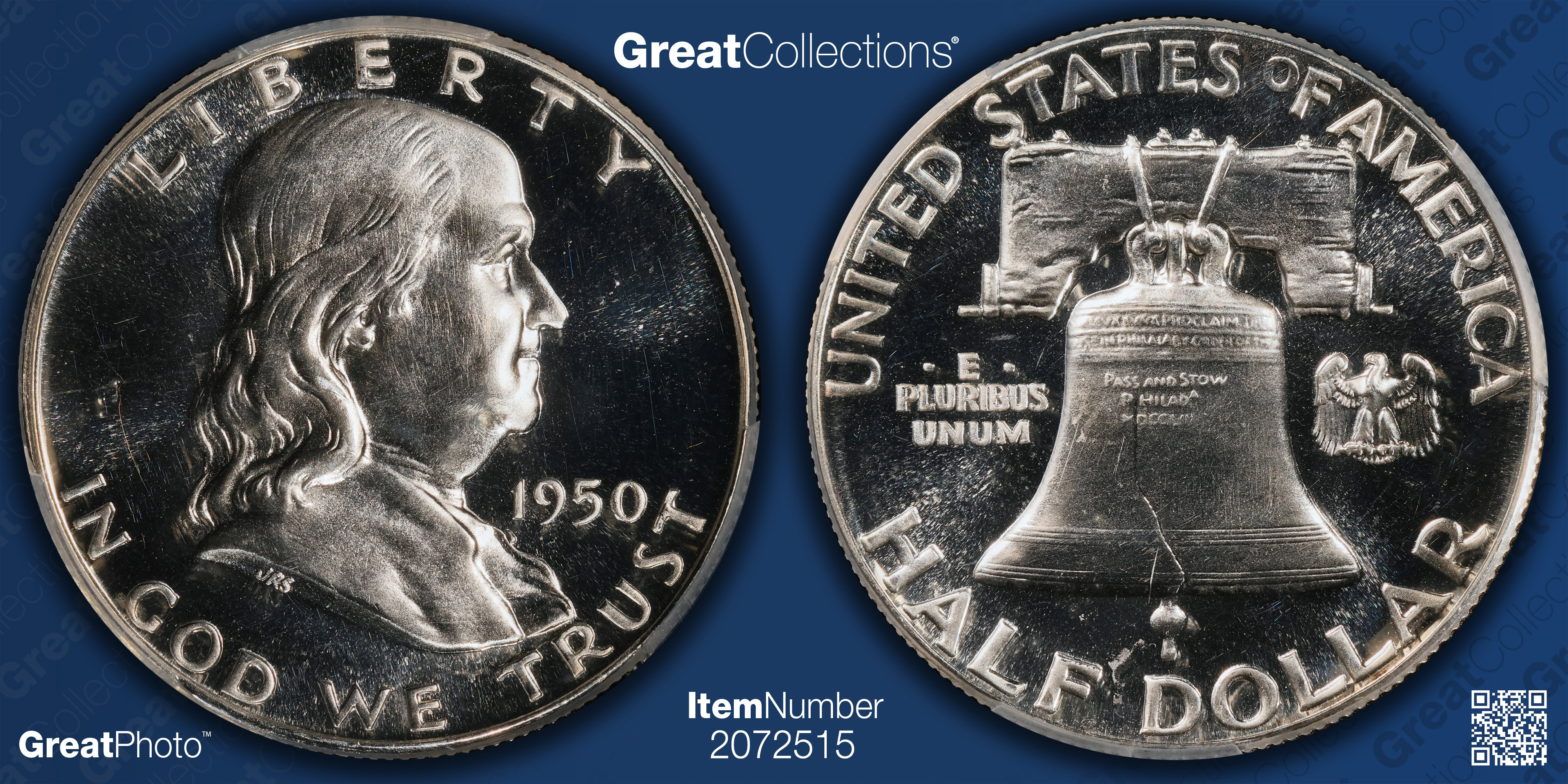 1950 Franklin Half Dollar PCGS Proof-64 CAMEO (Item 2072515