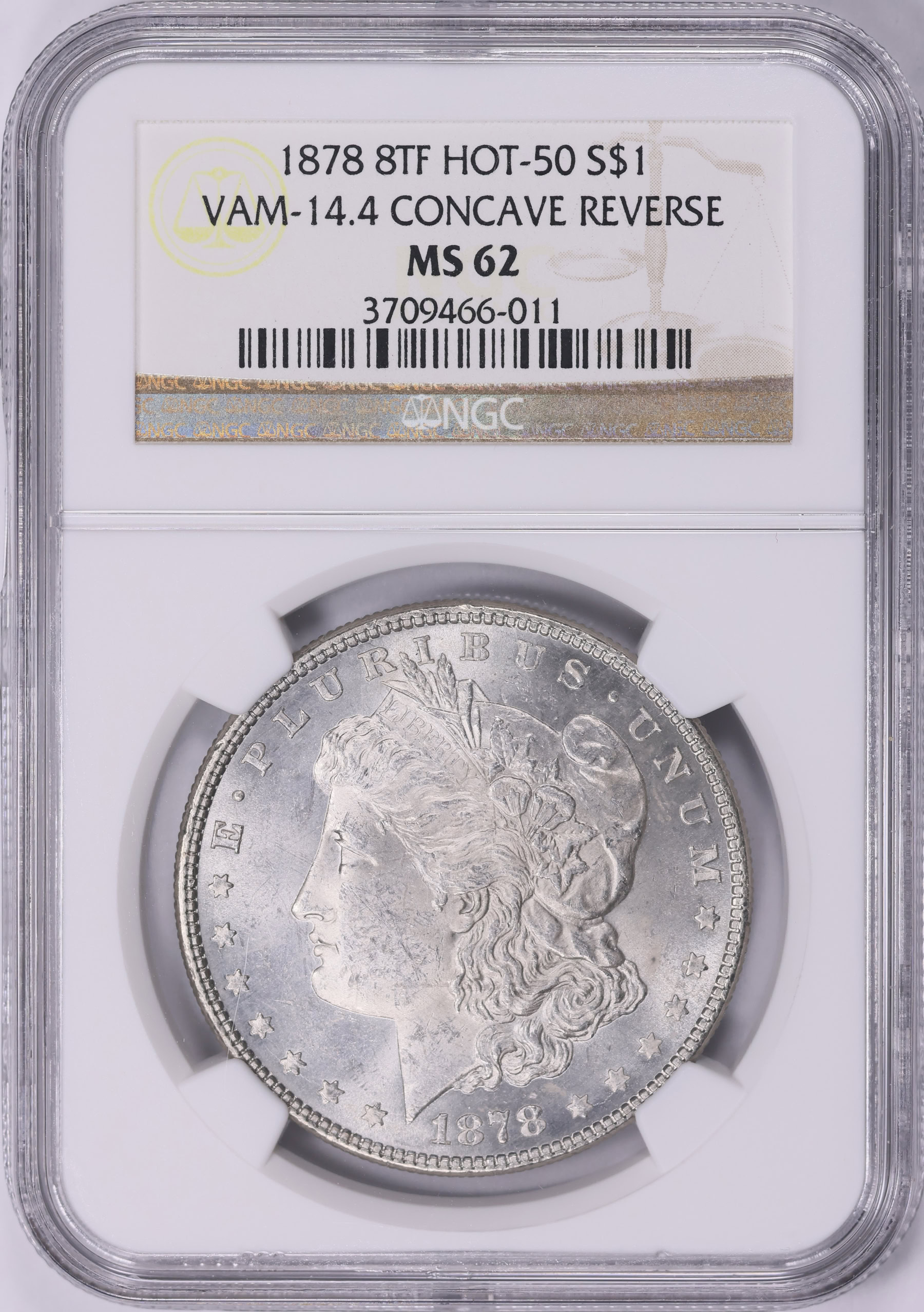 1878 8TF Morgan Silver Dollar Concave Reverse VAM-14.4 *Hot 50