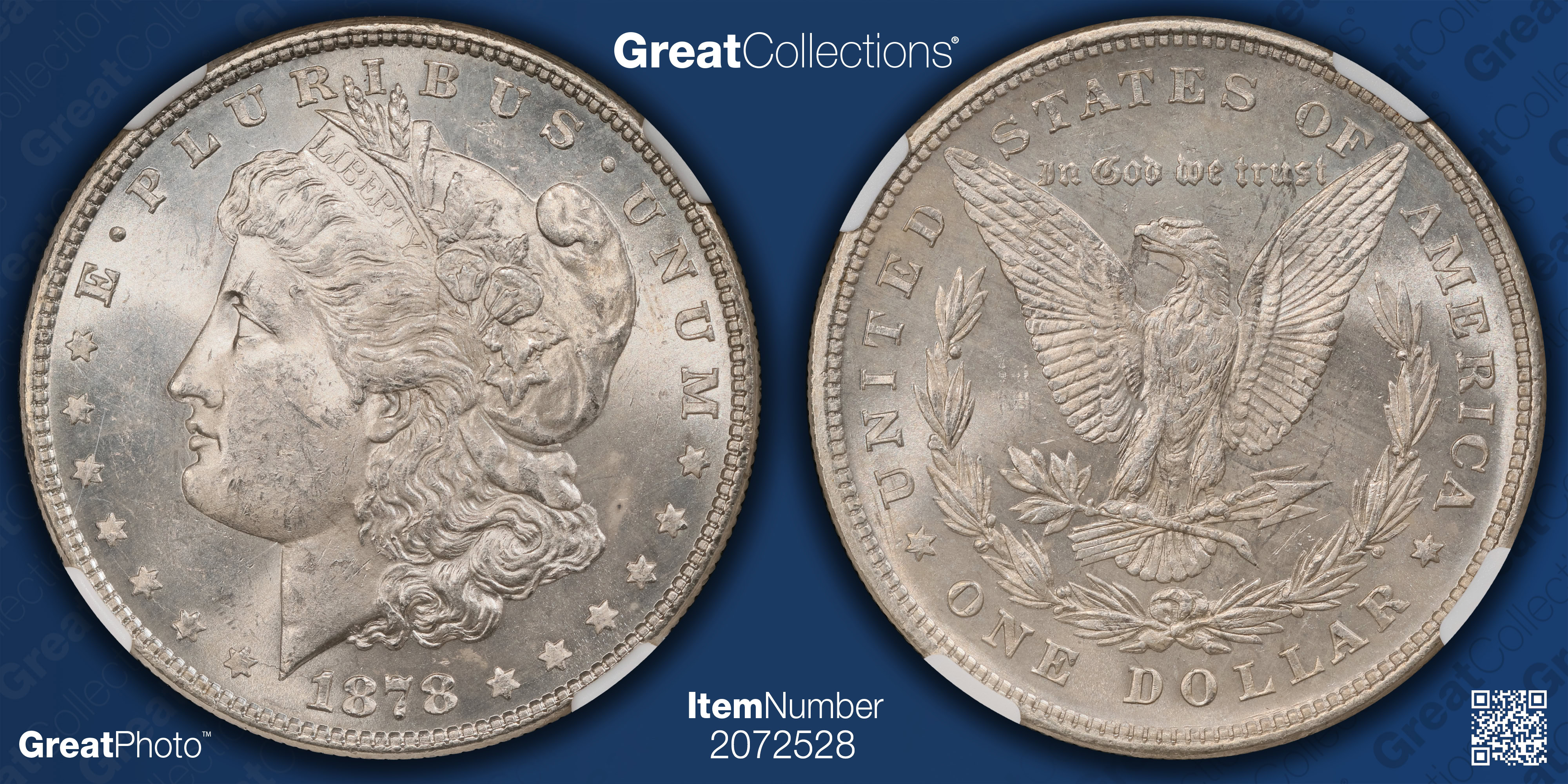 1878 8TF Morgan Silver Dollar Concave Reverse VAM-14.4 *Hot 50