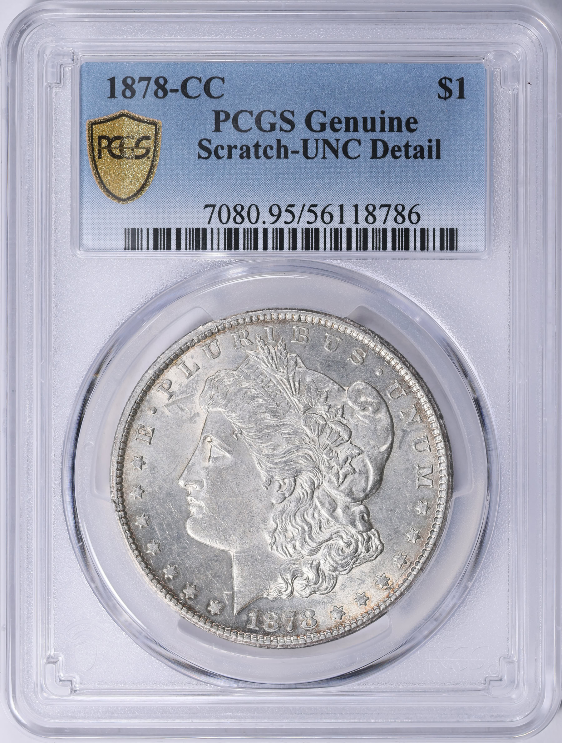 1878-CC Morgan Silver Dollar PCGS Genuine Unc Details (Item