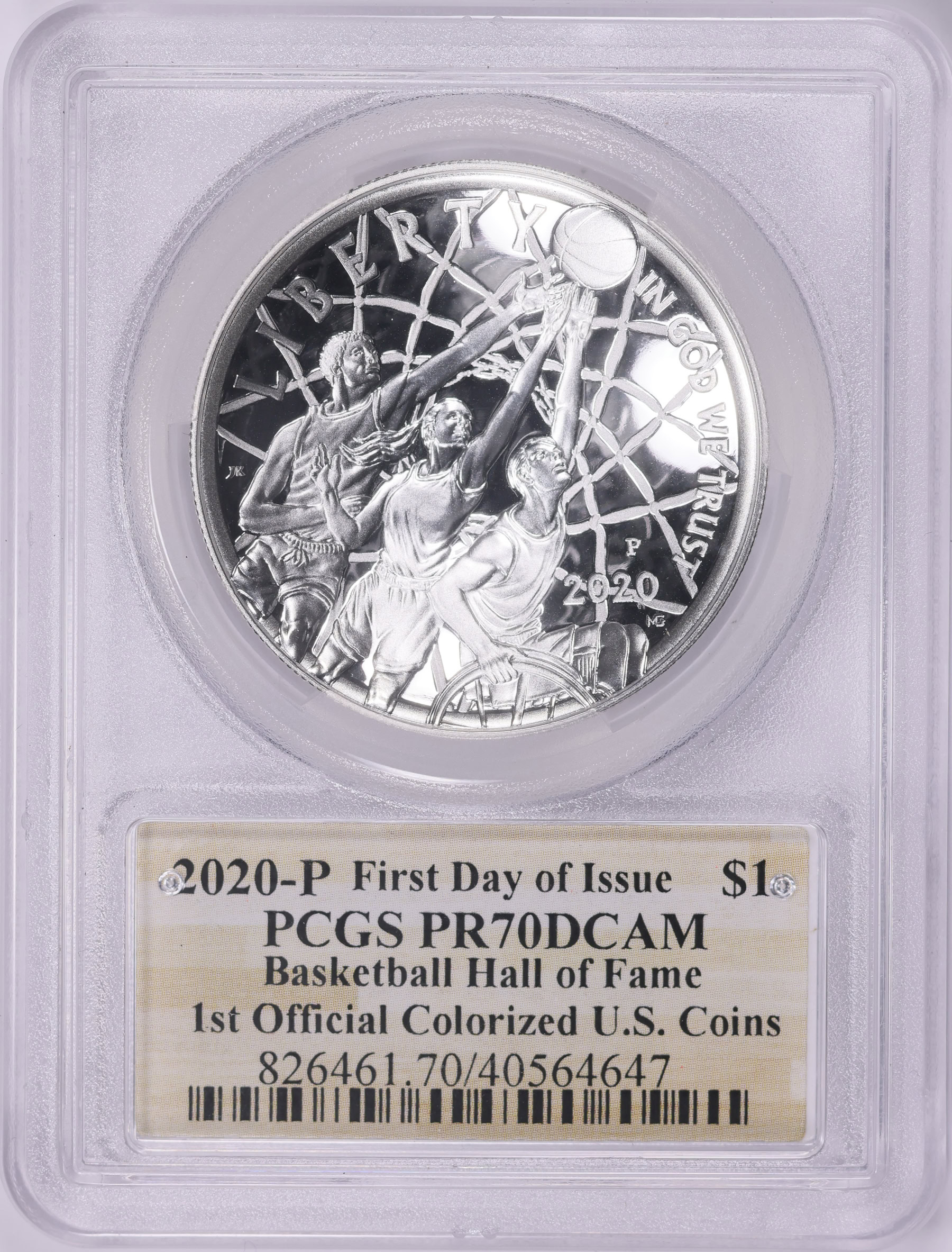 2020-P Basketball Hall of Fame Silver Dollar 1st Official