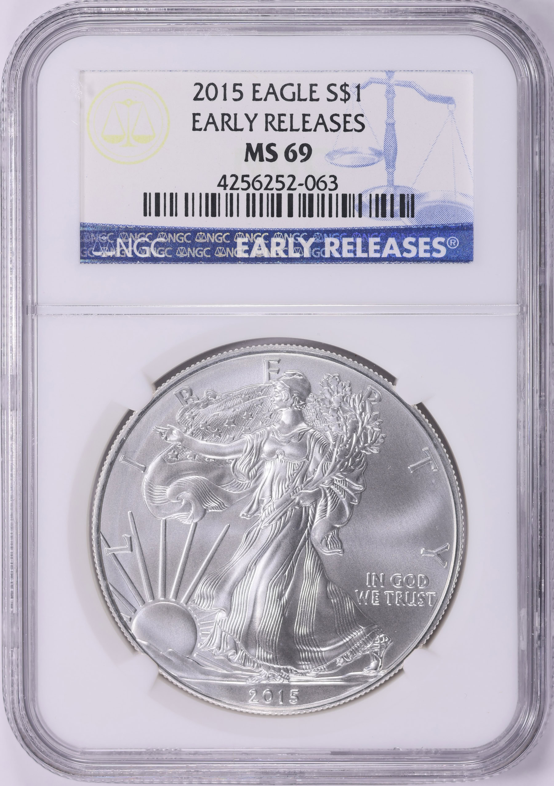 2015 $1 Silver Eagle Early Releases NGC MS-69 (Item 2073096