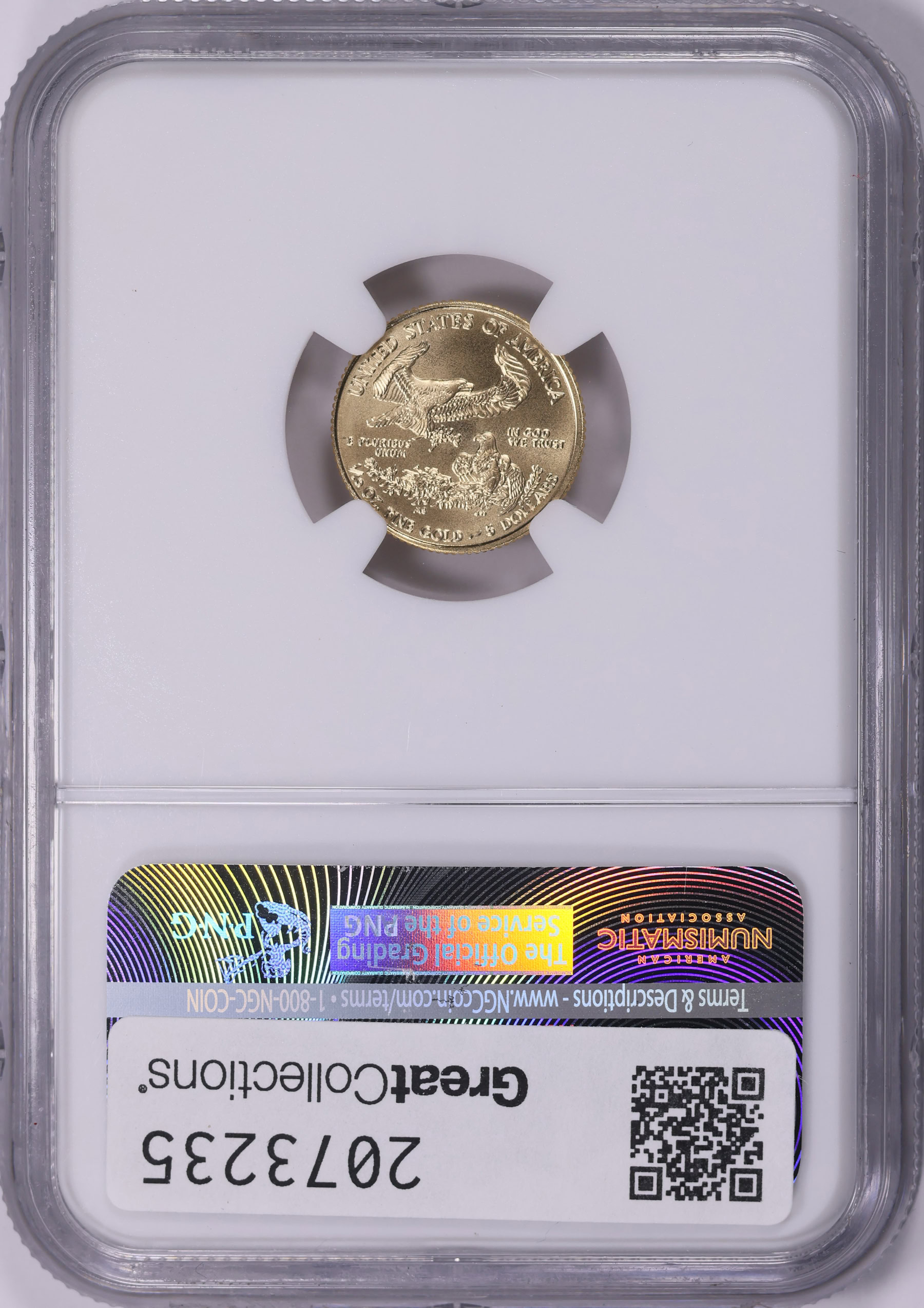 2016 $5 Tenth-Ounce Gold American Eagle 30th Anniversary First Day