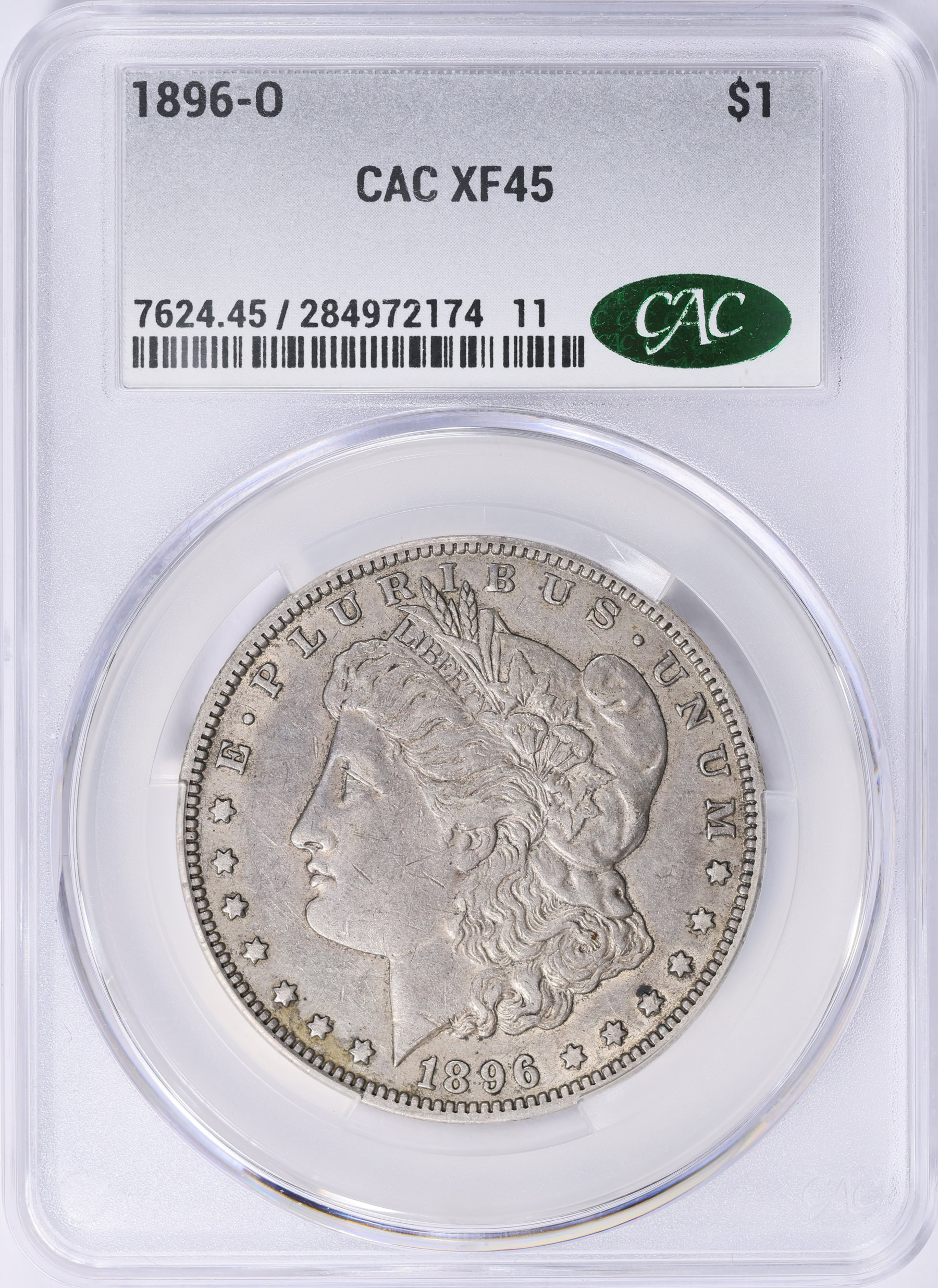 K*o様 アメリカ銀貨 1896-O Morgan Silver Dollar CACG XF-45 (Item 2073388