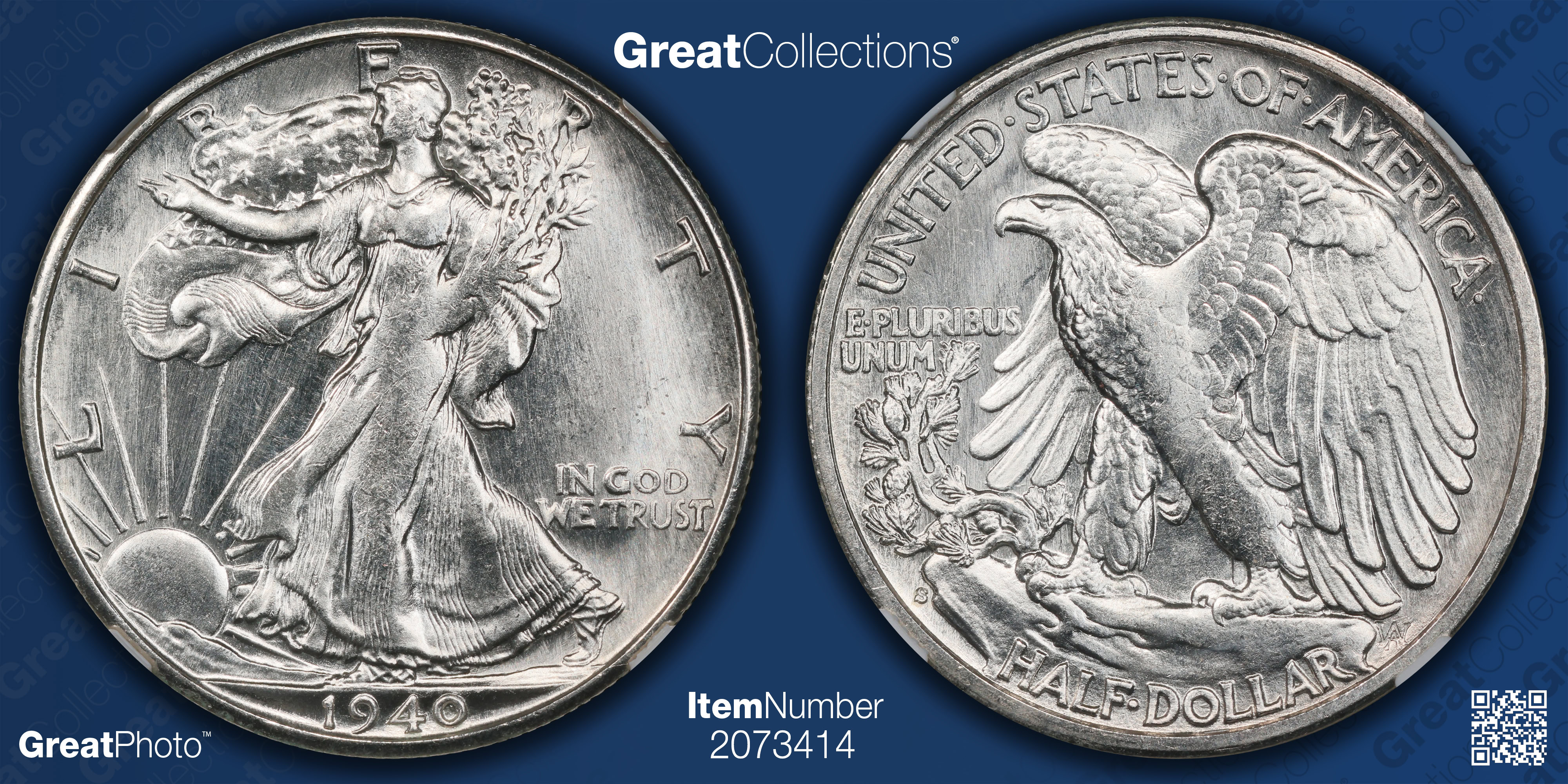 1940-S Walking Liberty Half Dollar NGC MS-64 PL (CAC Green) | NGC