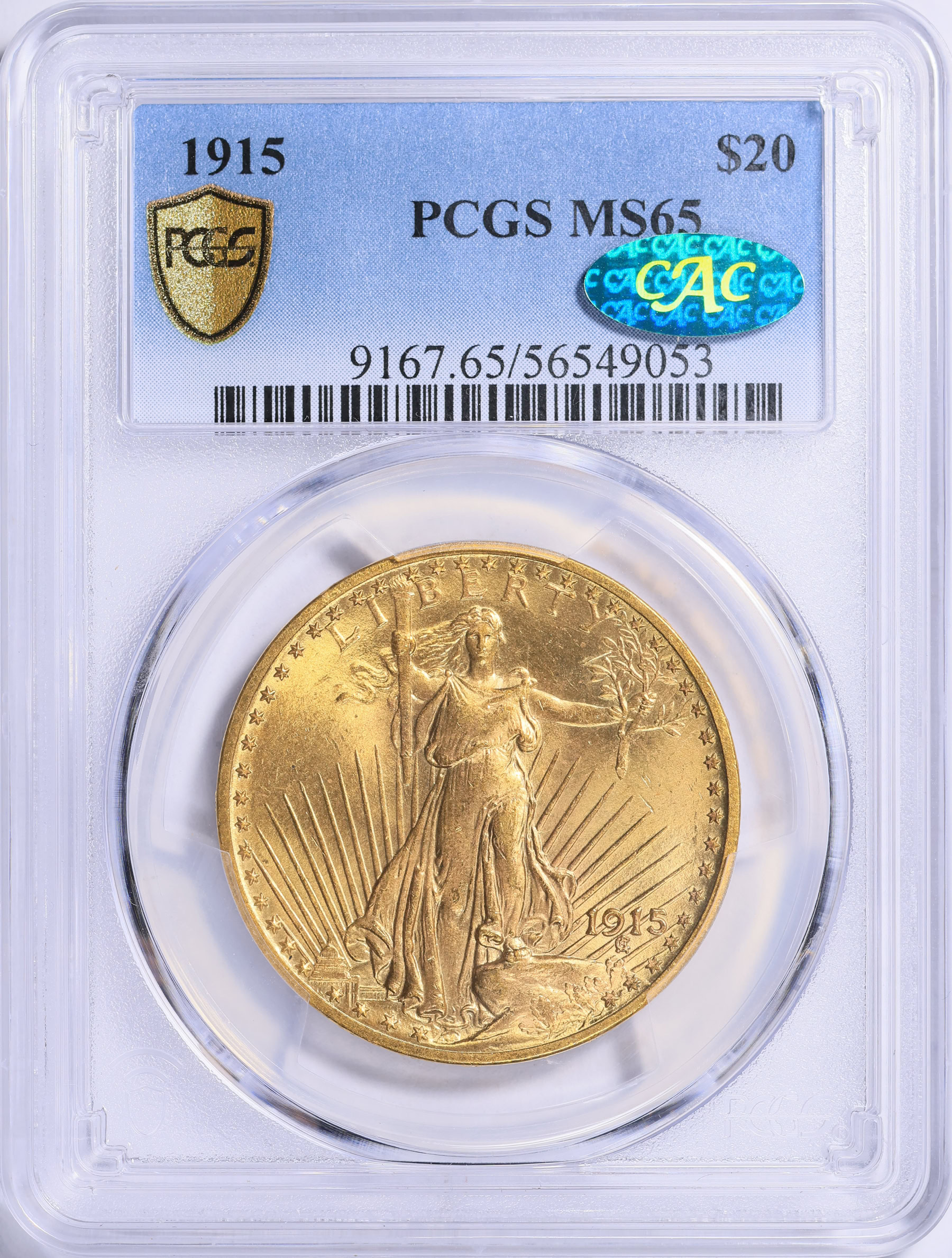 1915 Saint-Gaudens Gold Double Eagle PCGS MS-65 (CAC Green) (Item