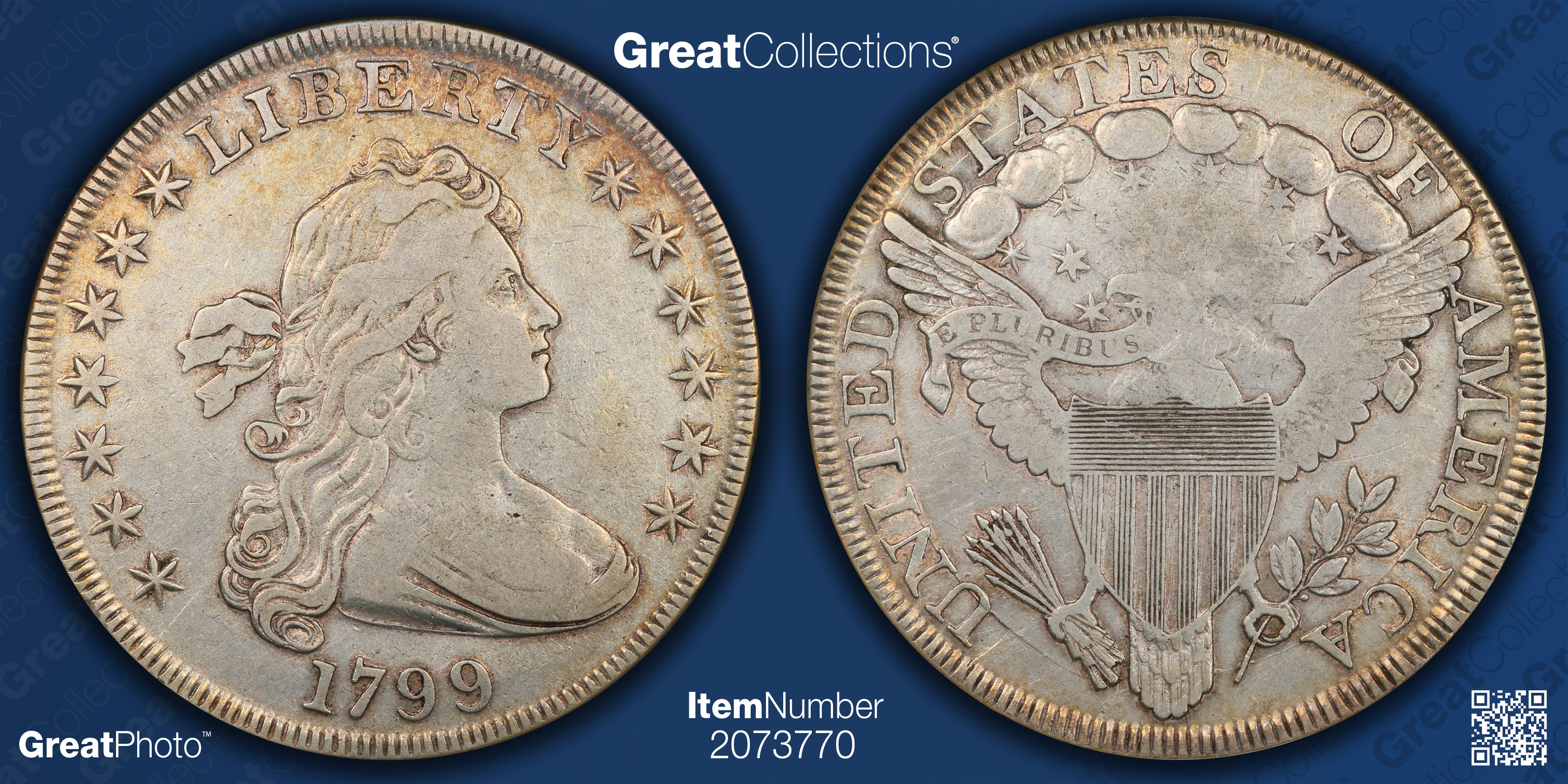 1799 Draped Bust Silver Dollar ANACS VF-20 OH (Item 2073770 ...