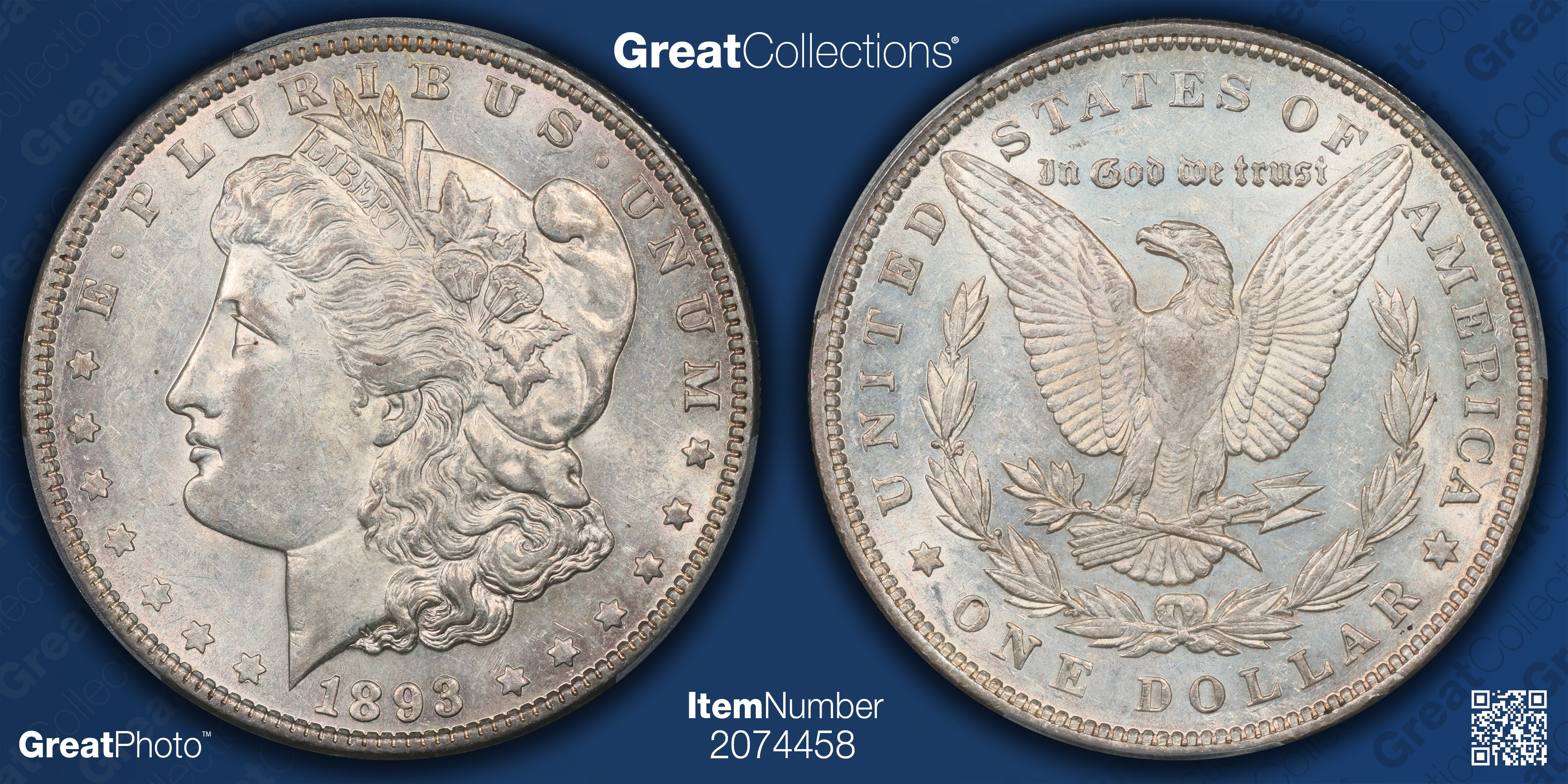 1893 Morgan Silver Dollar PCGS AU-55 (Item 2074458