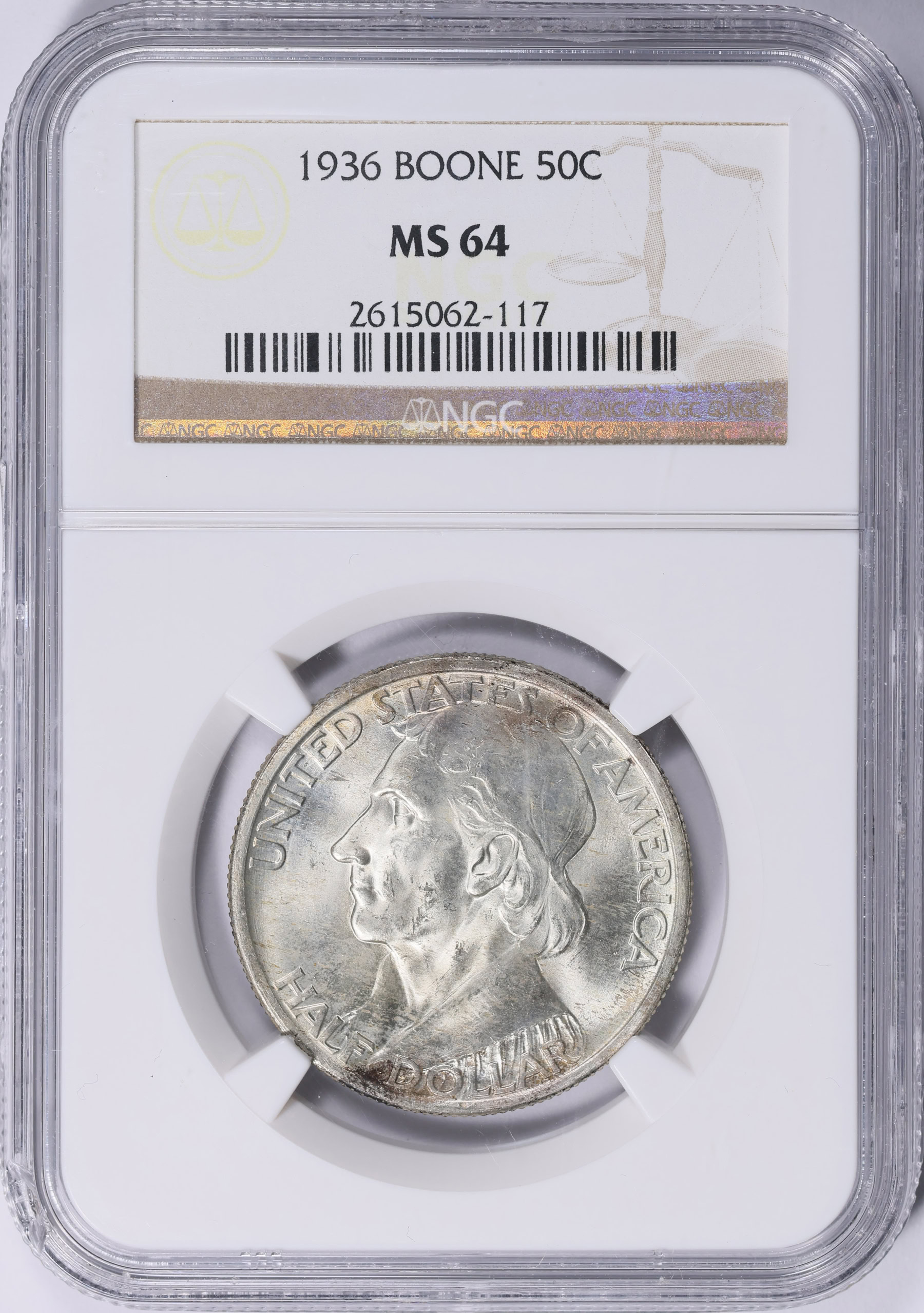 1936 Daniel Boone Bicentennial Half Dollar NGC MS-64 (Item 2074594