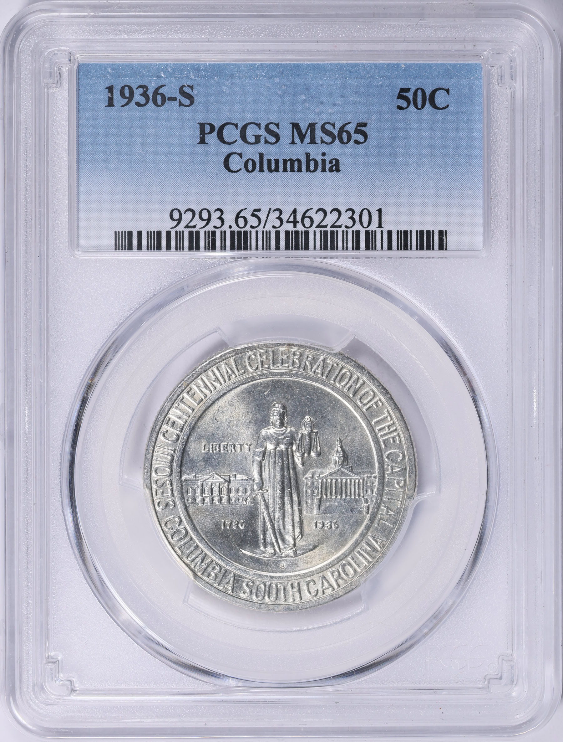 1936-S Columbia, South Carolina, Sesquicentennial Half Dollar PCGS