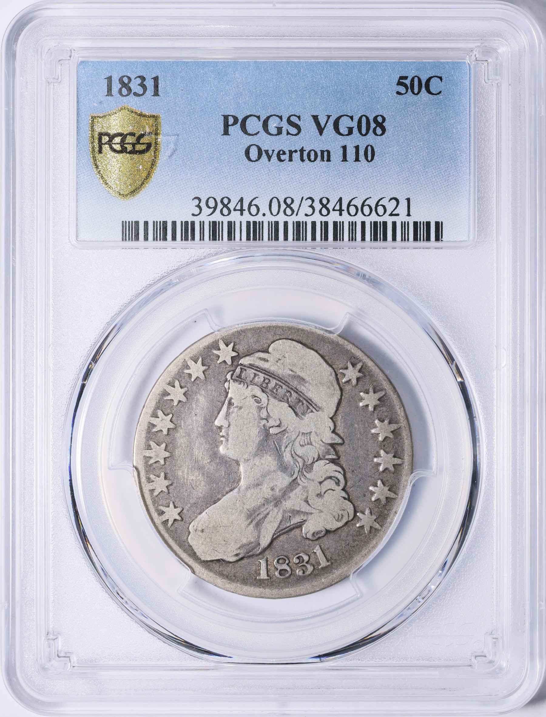 1831 Capped Bust Half Dollar Overton 110 PCGS VG-08 (Item 2074725