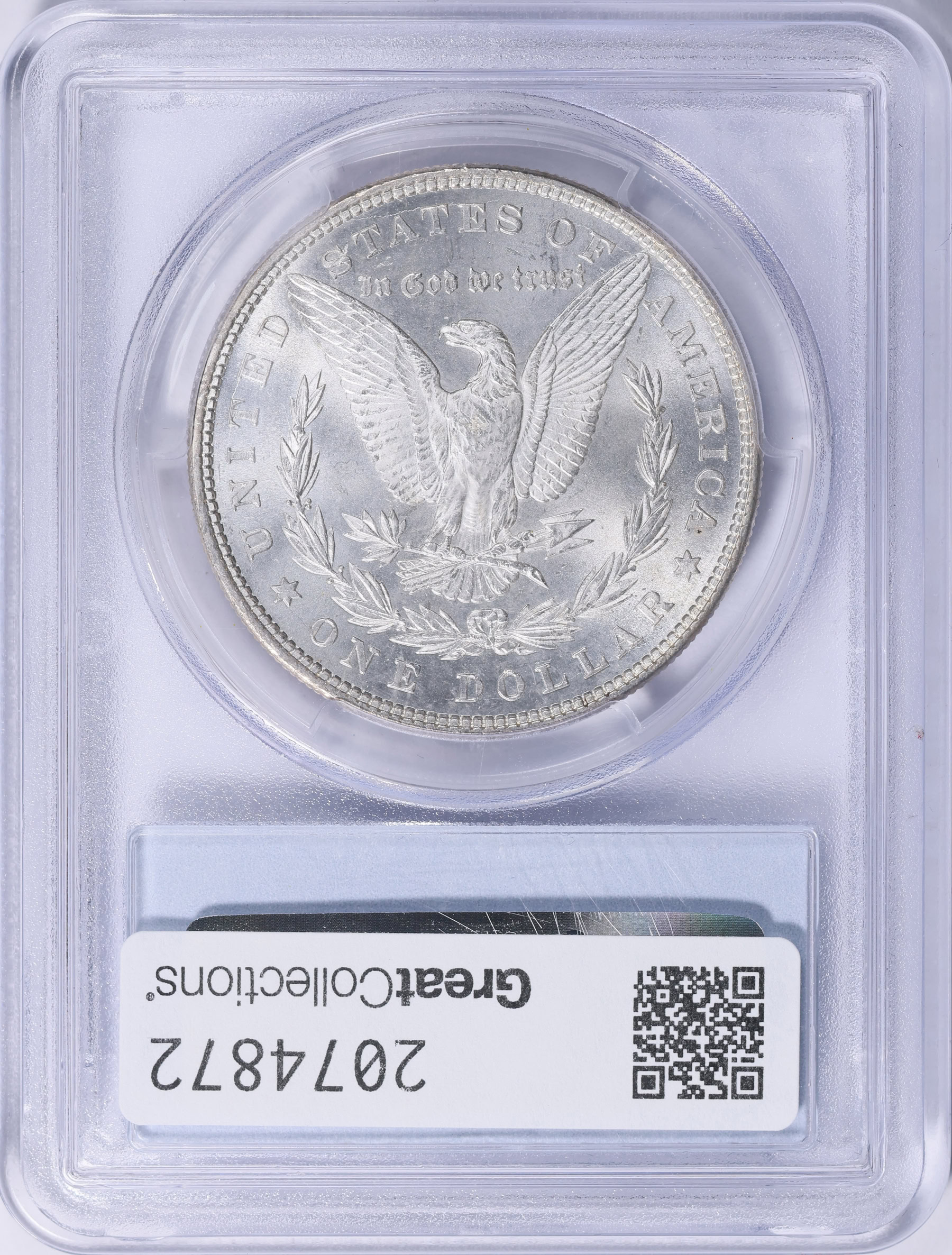 1878 Morgan Silver Dollar 7 Tailfeathers, Reverse of 1879 PCGS MS