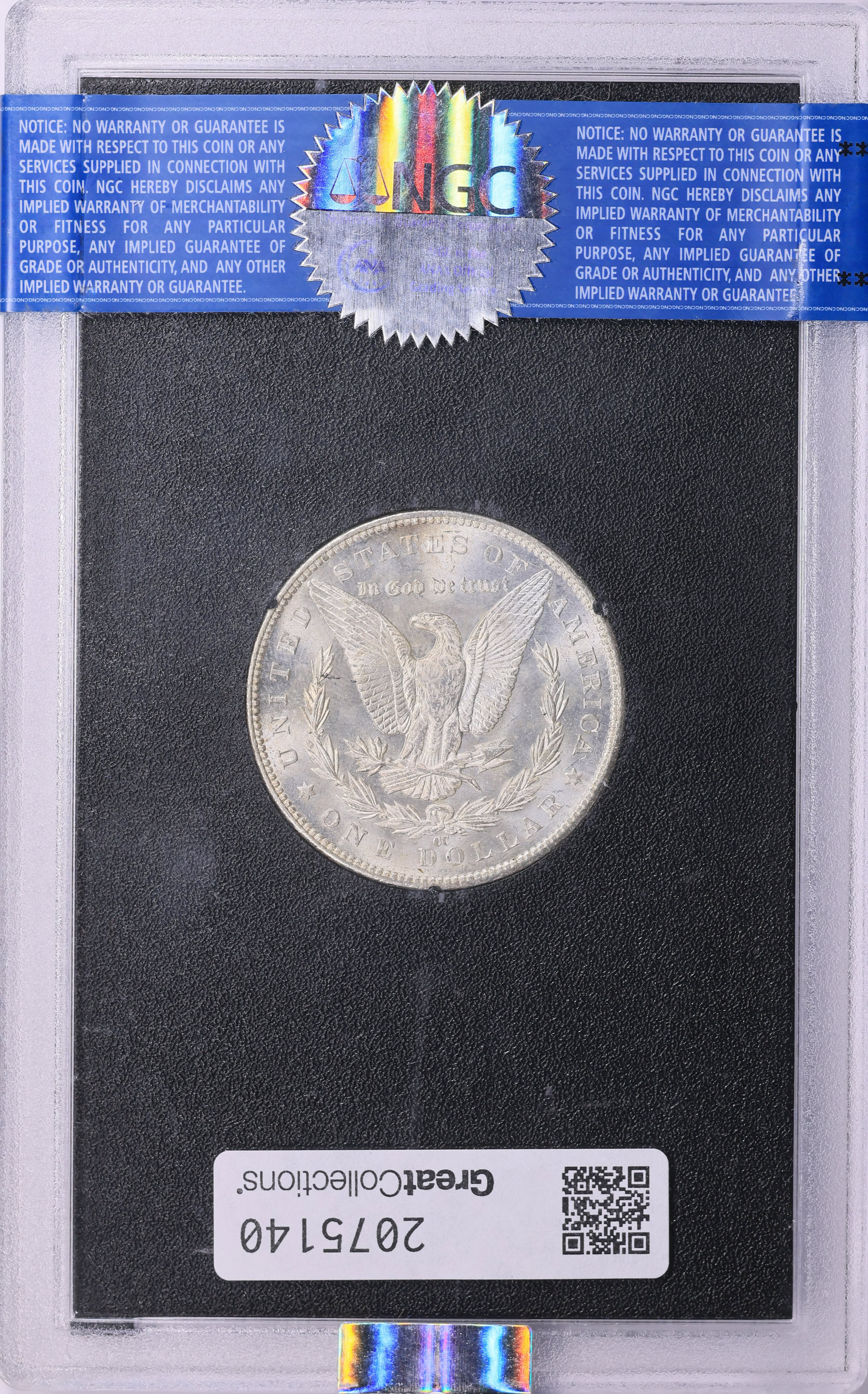 1891-CC Morgan Silver Dollar GSA Hoard NGC MS-63 (CAC Green) (GSA