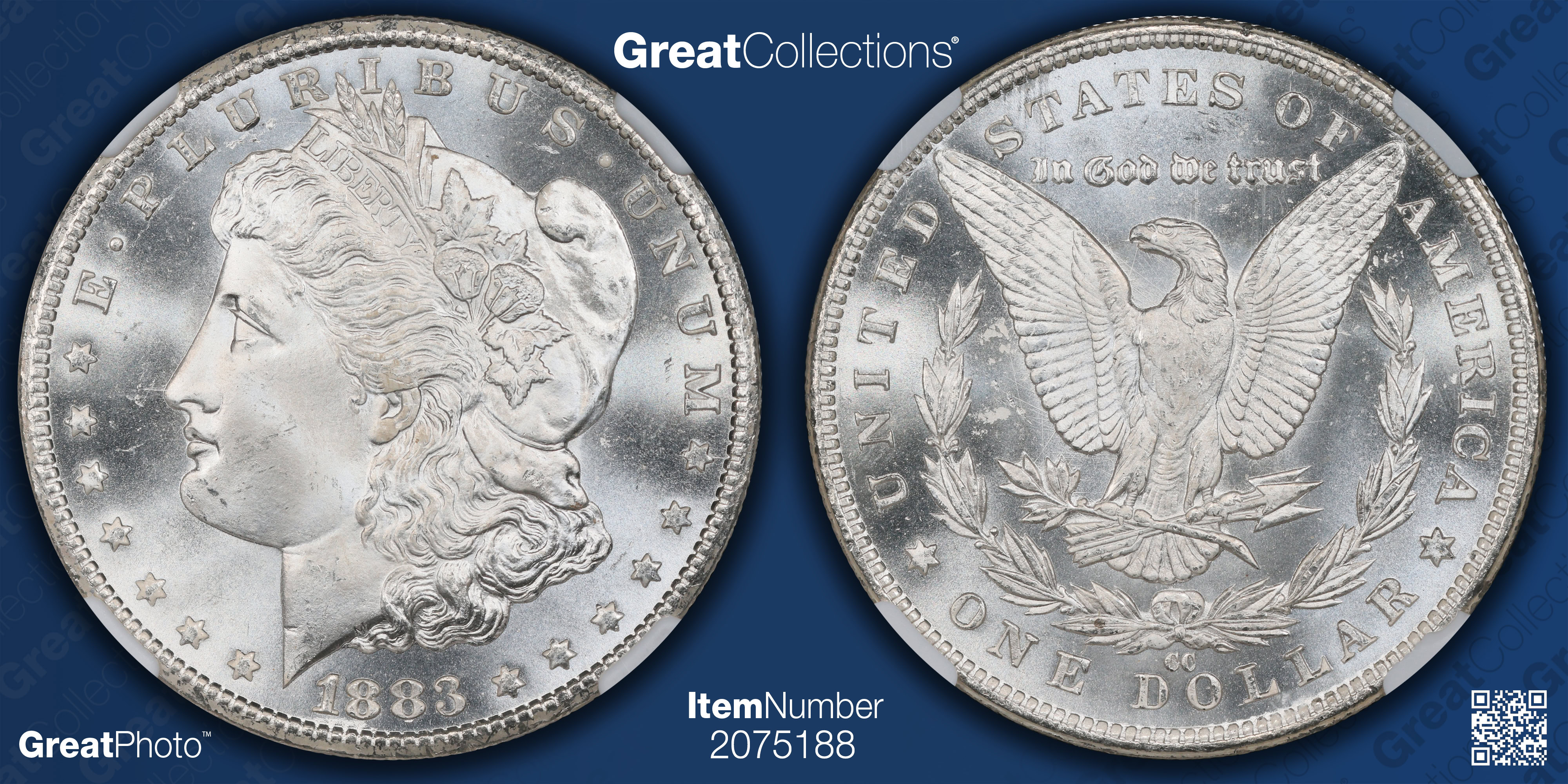 1883-CC Morgan Silver Dollar NGC MS-66+ (Item 2075188