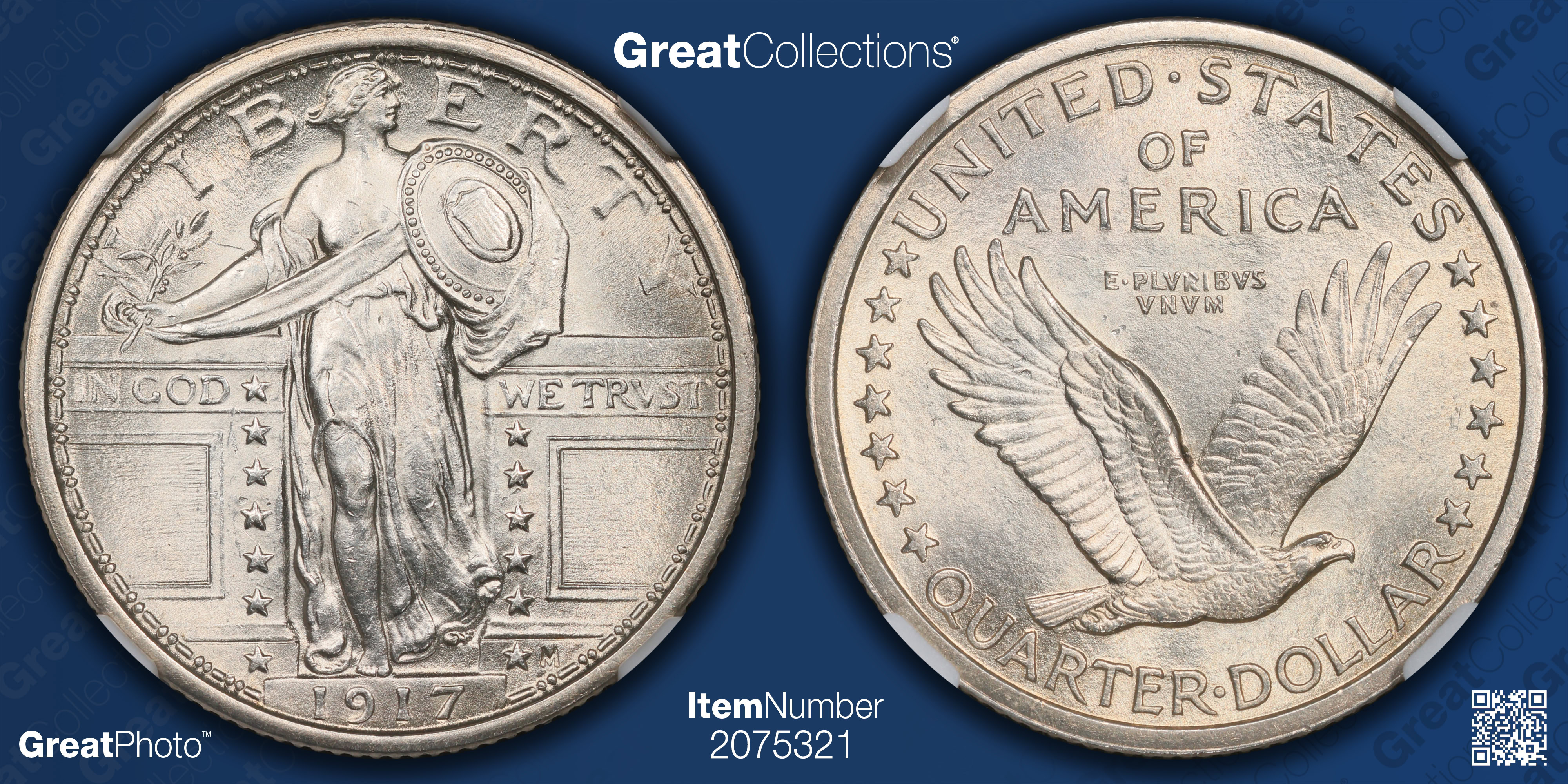 1917 Standing Liberty Quarter Type 1 NGC MS-64 FH (Item 2075321