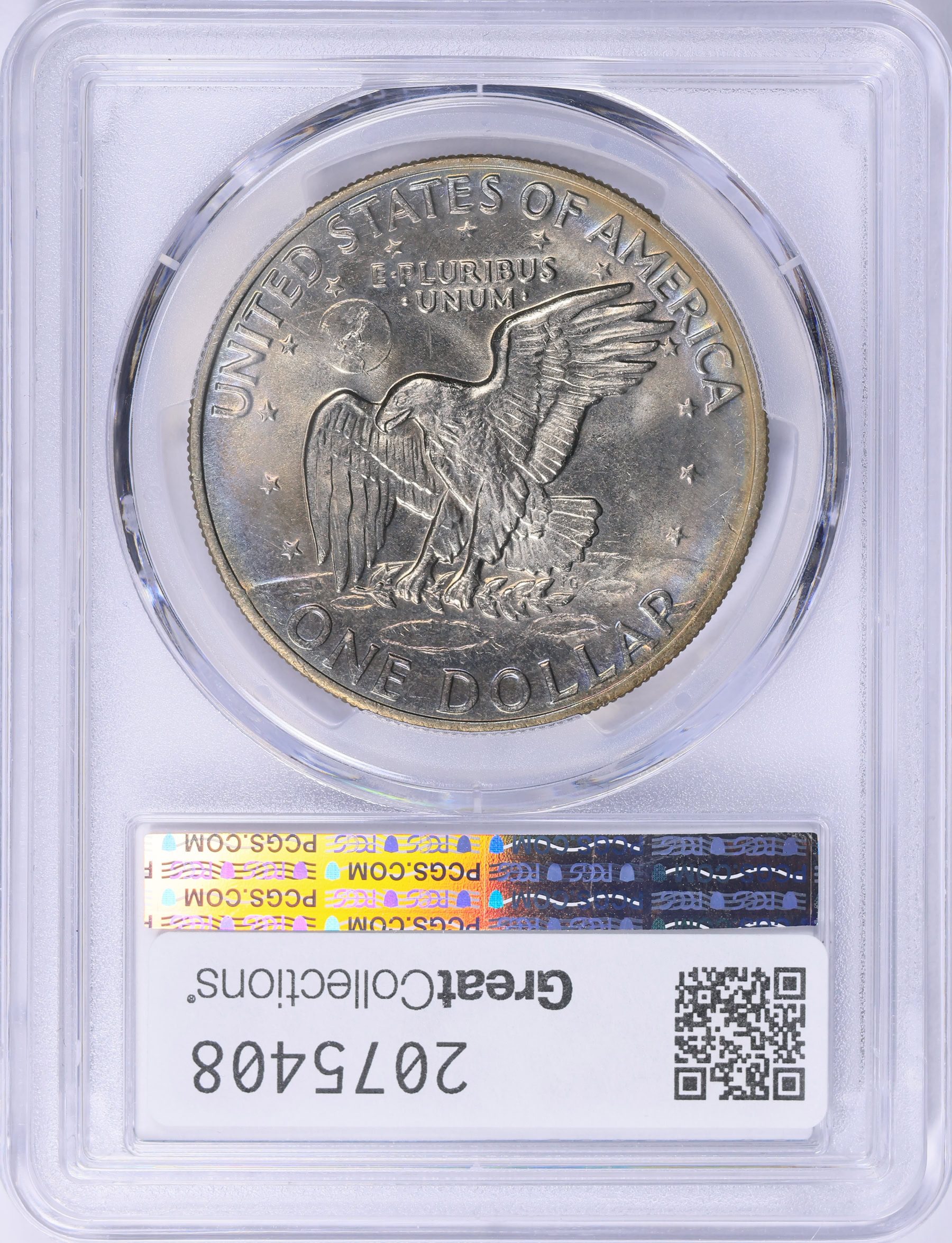 1973 Eisenhower Dollar PCGS MS-65 (CAC Green) (Toned) (Item