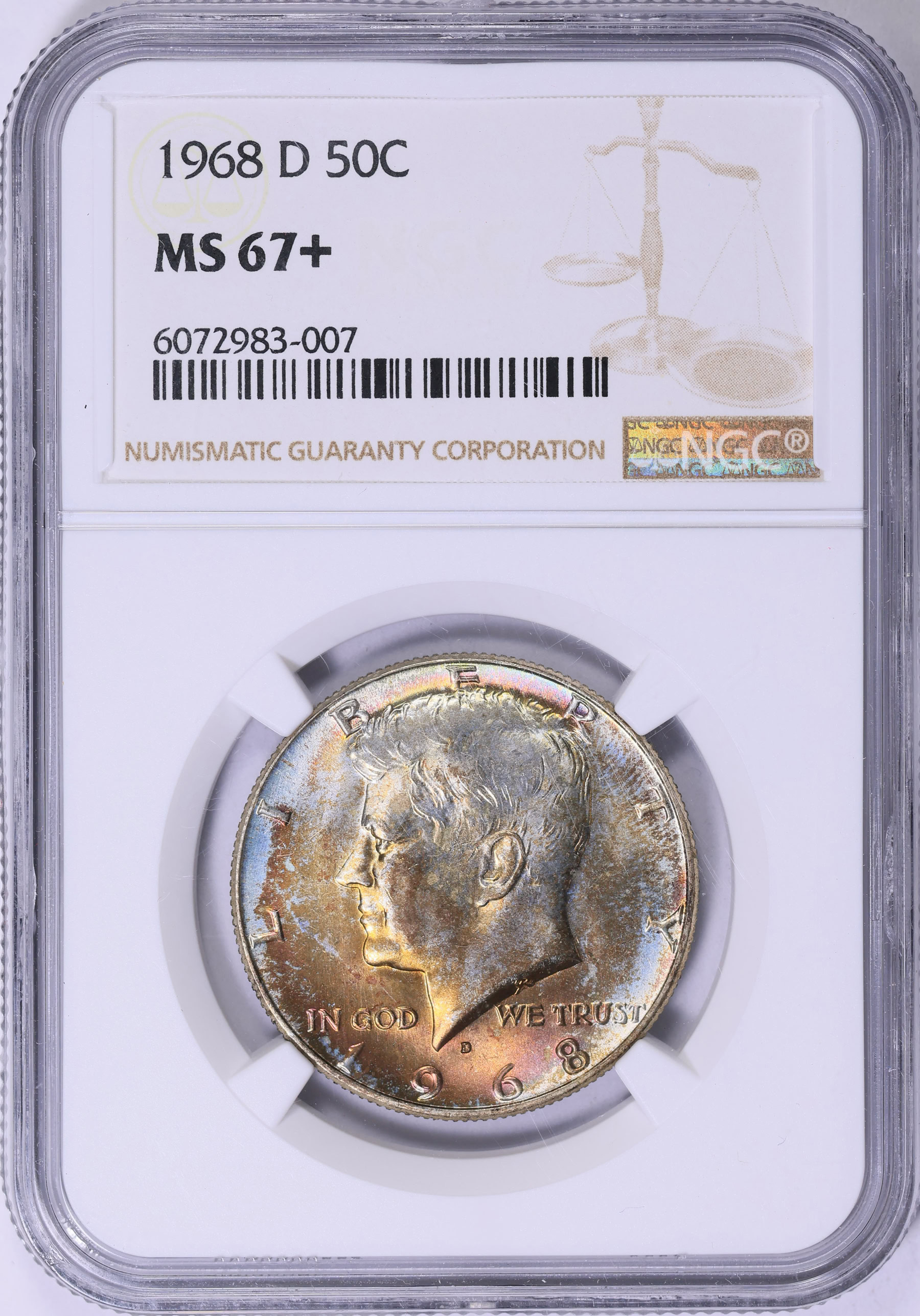 1968-D Kennedy Half Dollar NGC MS-67+ (Toned) (Item 2075464