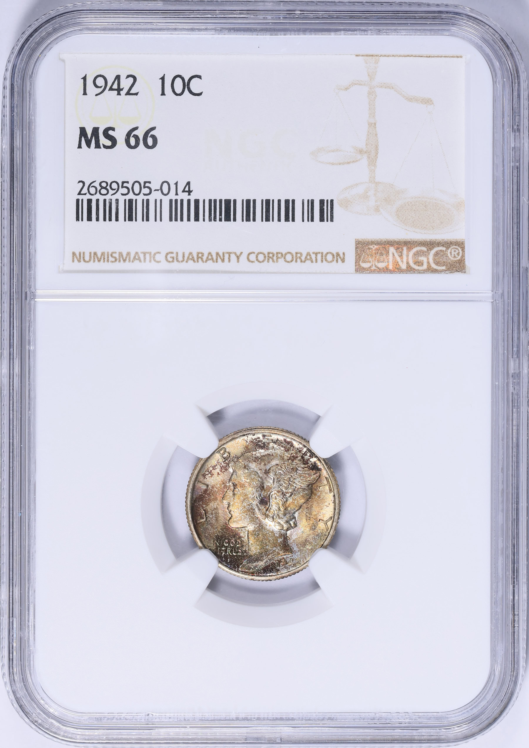 1942 Mercury Dime NGC MS-66 (Toned) (Item 2075577