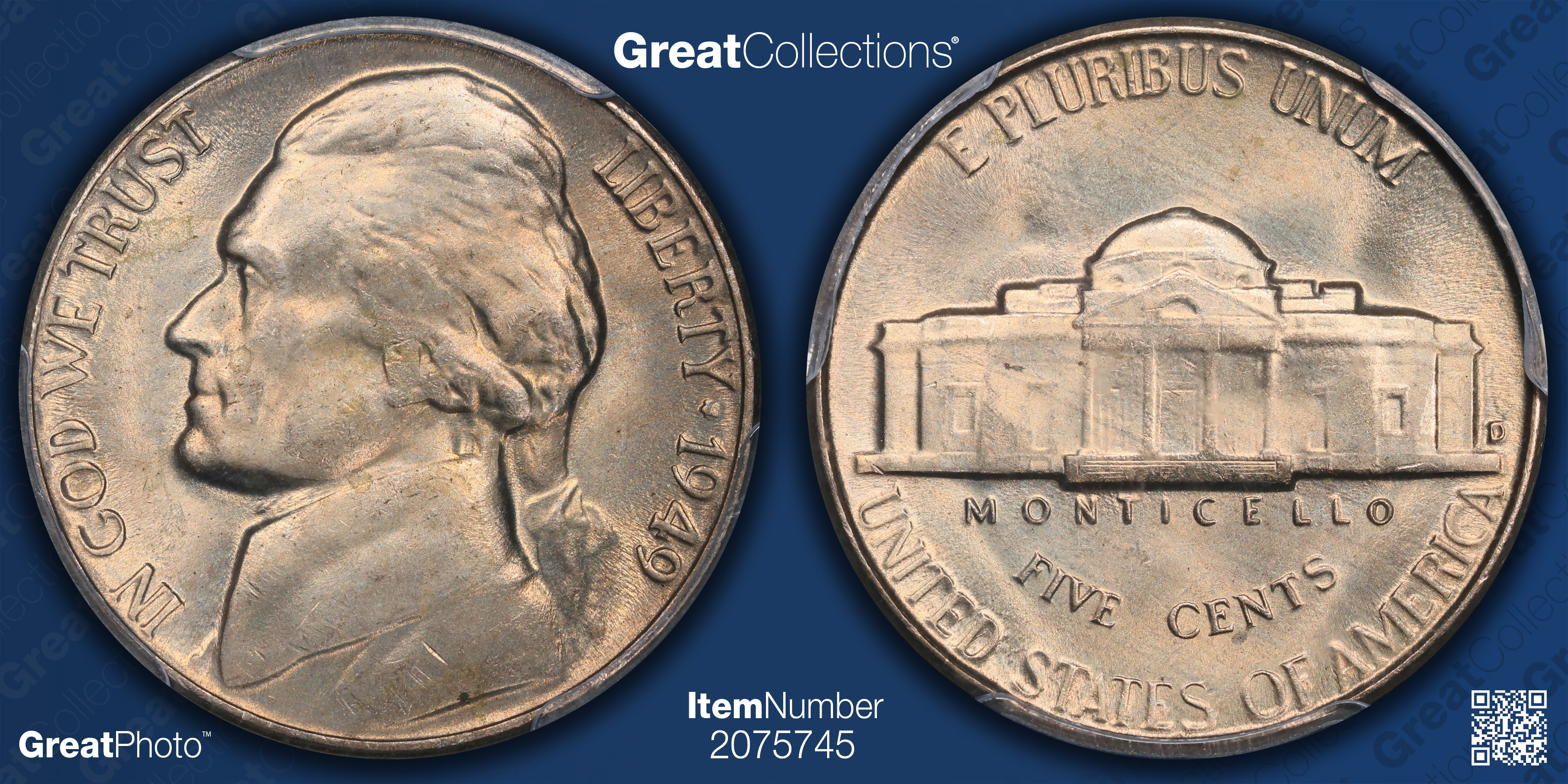 1949-D Jefferson Nickel PCGS MS-66 (Item 2075745