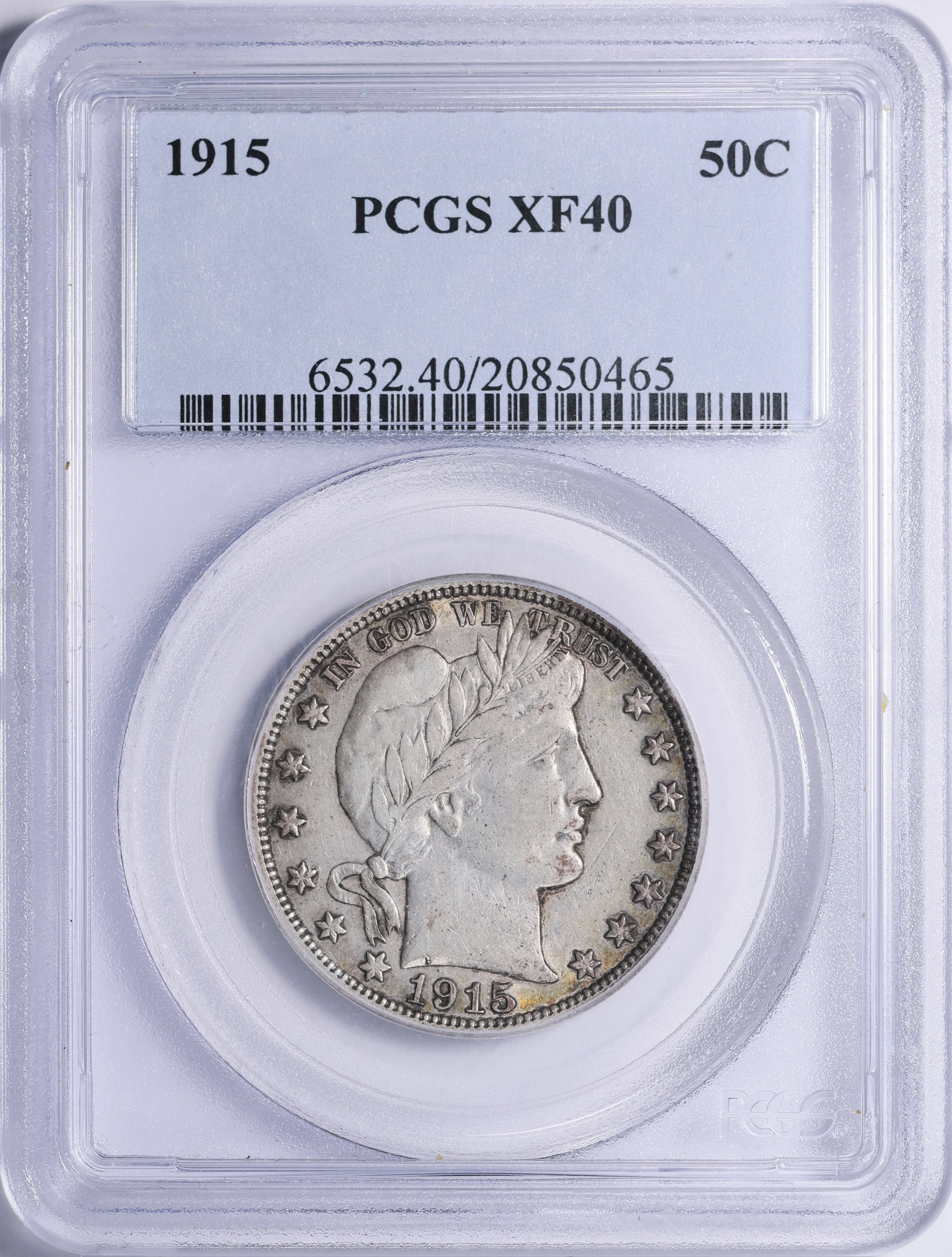 1915 Barber Half Dollar PCGS XF-40 (Item 2075802