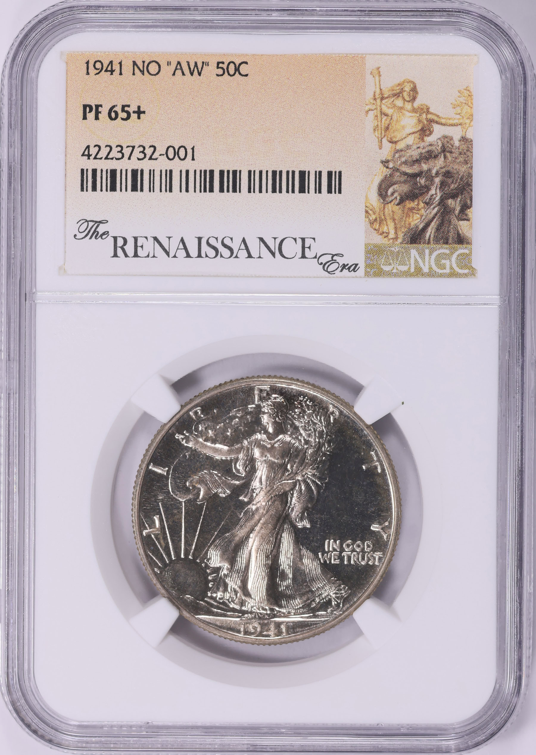 1941 Walking Liberty Half Dollar No AW NGC Proof-65+ (The