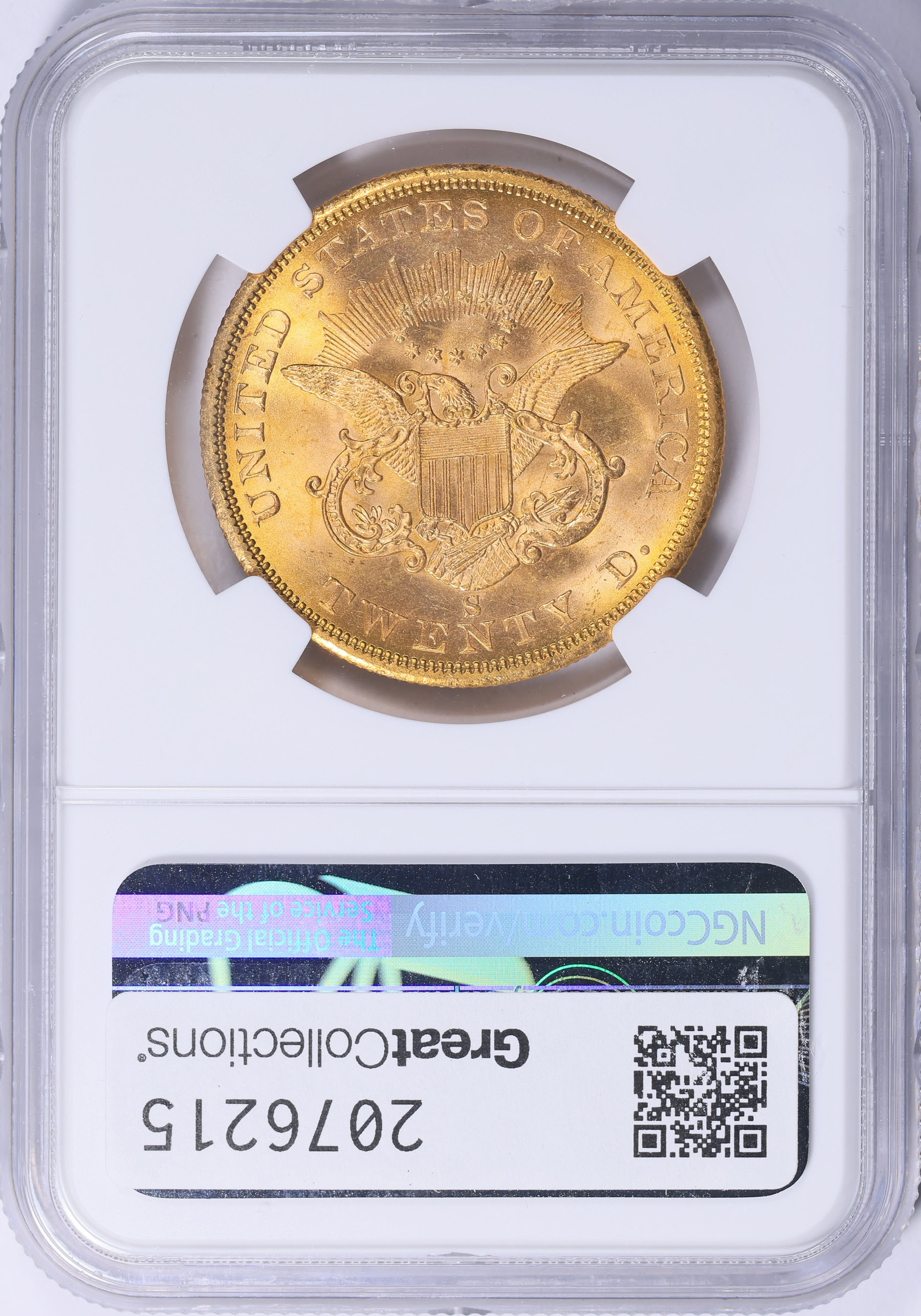 1857-S Liberty Gold Double Eagle NGC MS-66+ (Item 2076215
