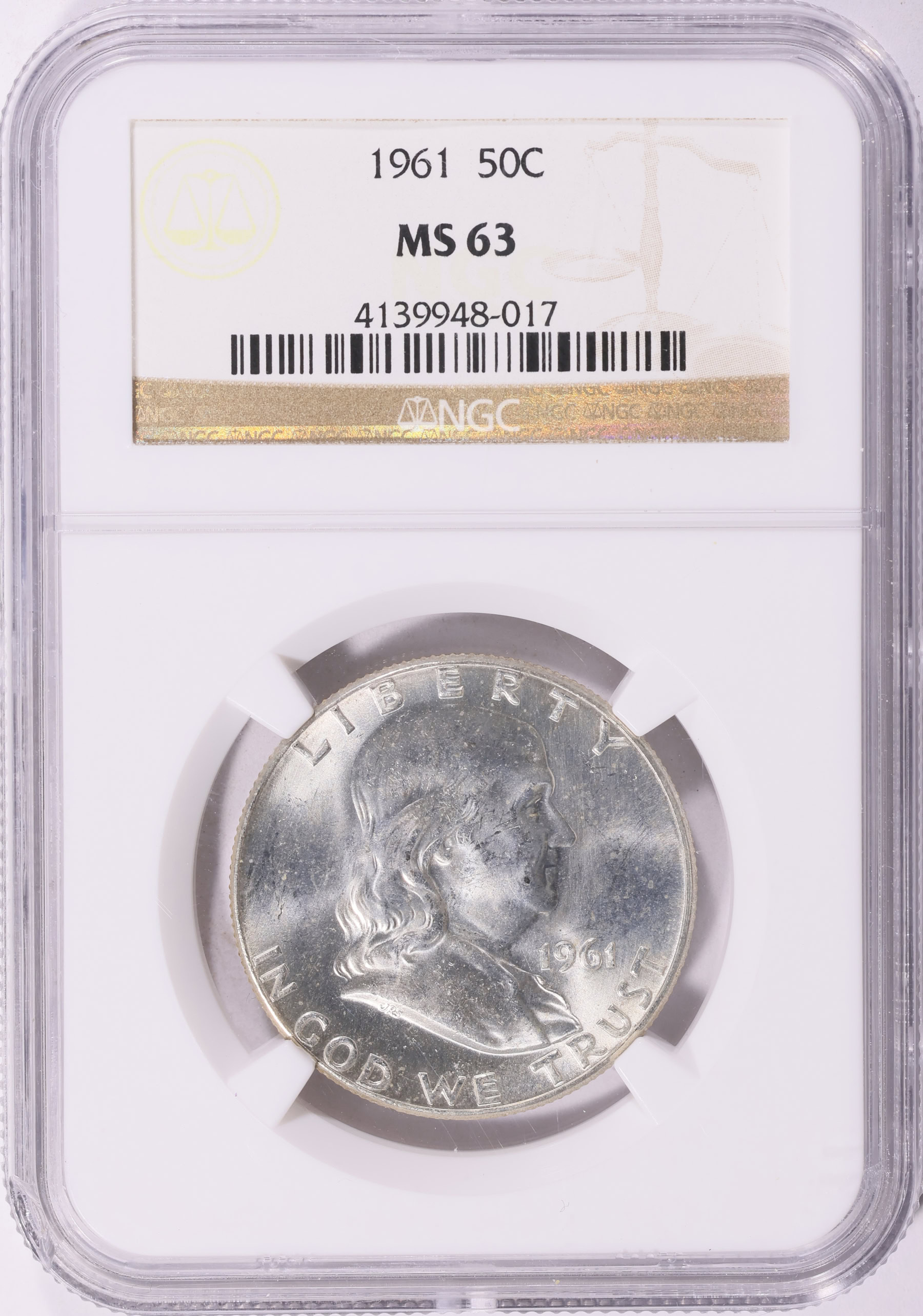 1961 Franklin Half Dollar NGC MS-63 (Item 2076553