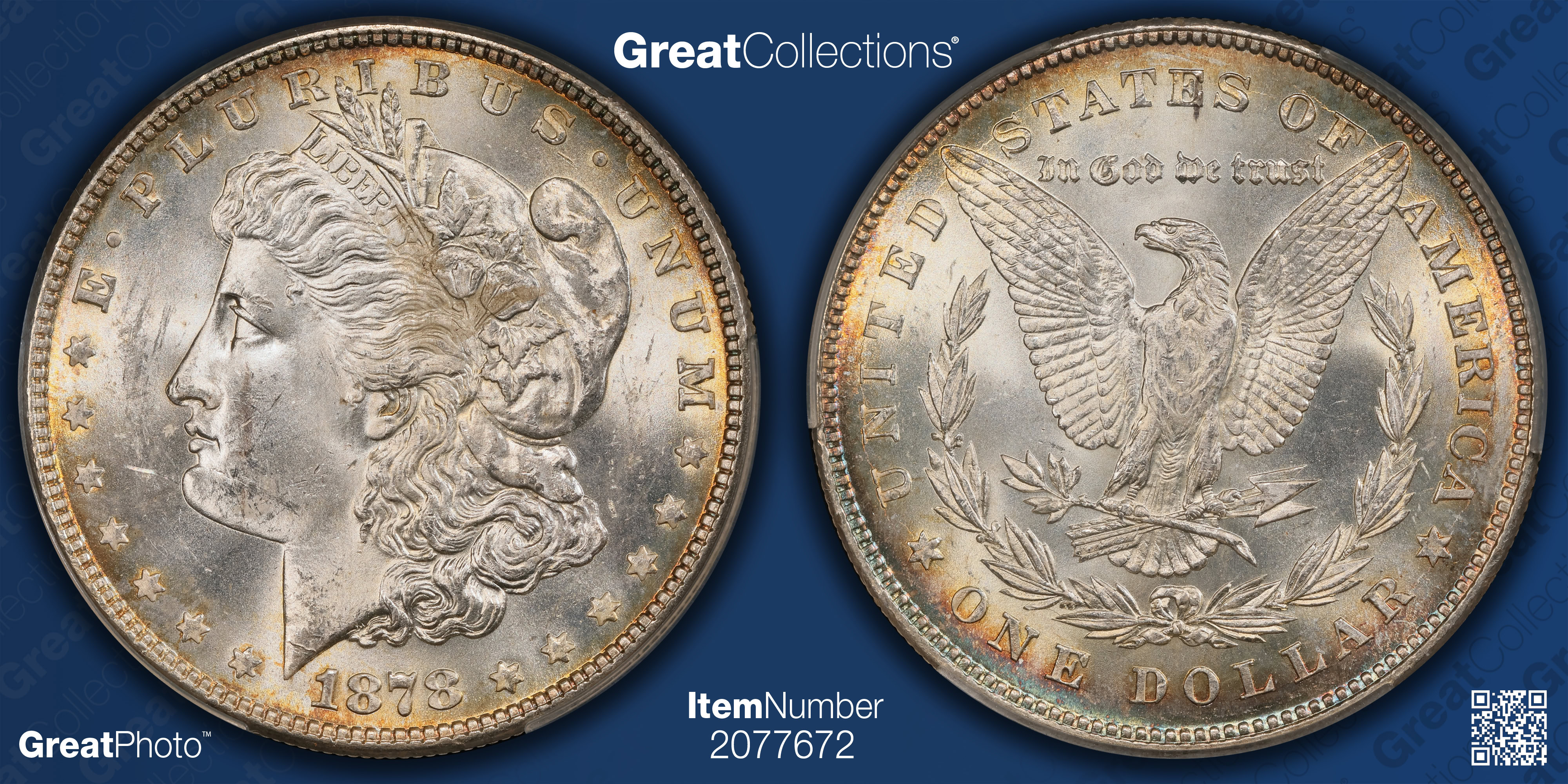 1878 7TF Morgan Silver Dollar Type 1 Obverse Reverse of 1878 VAM