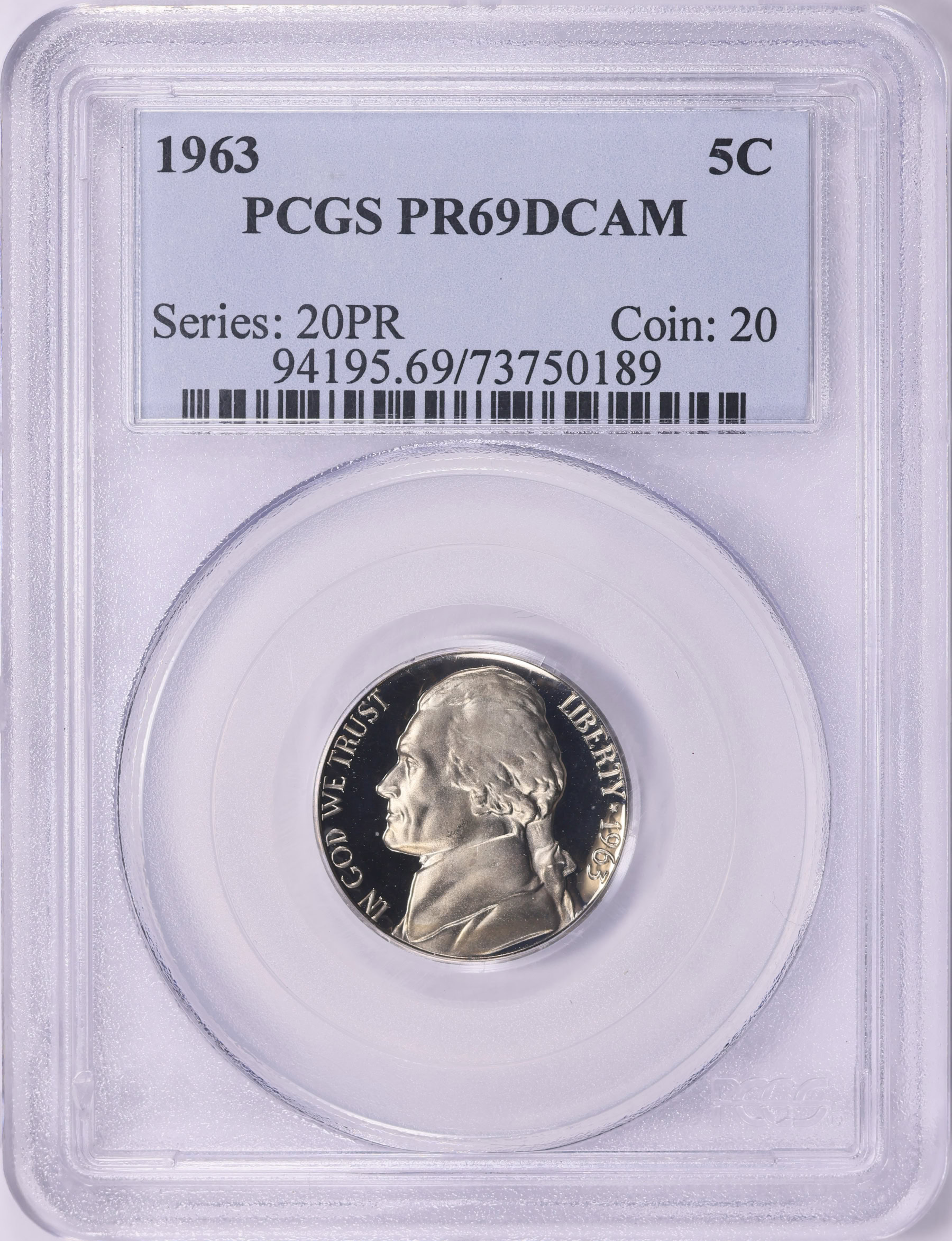 1963 Jefferson Nickel PCGS Proof-69 DCAM (Item 2077706 ...