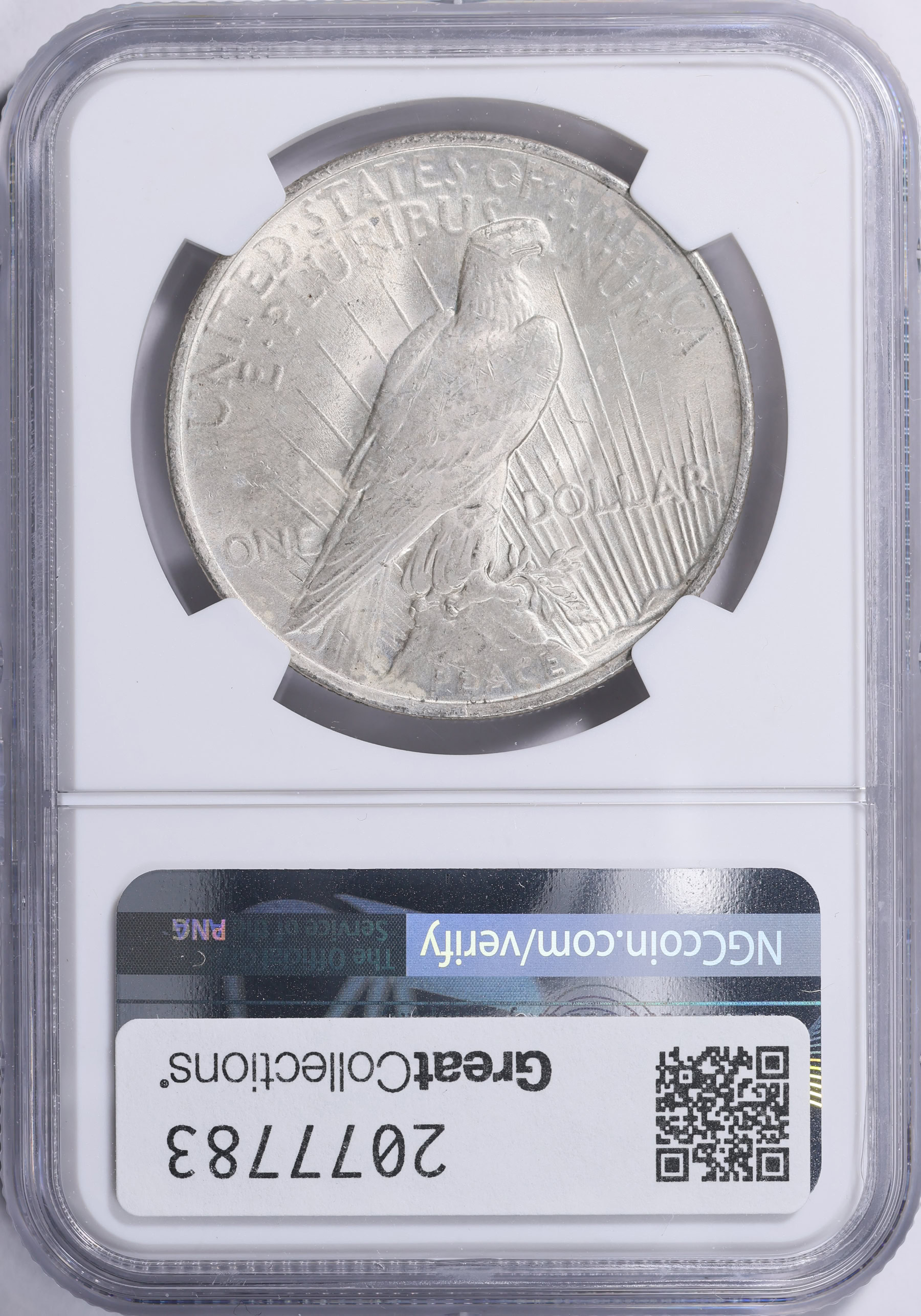 1922 Peace Silver Dollar NGC MS-62 (Item 2077783