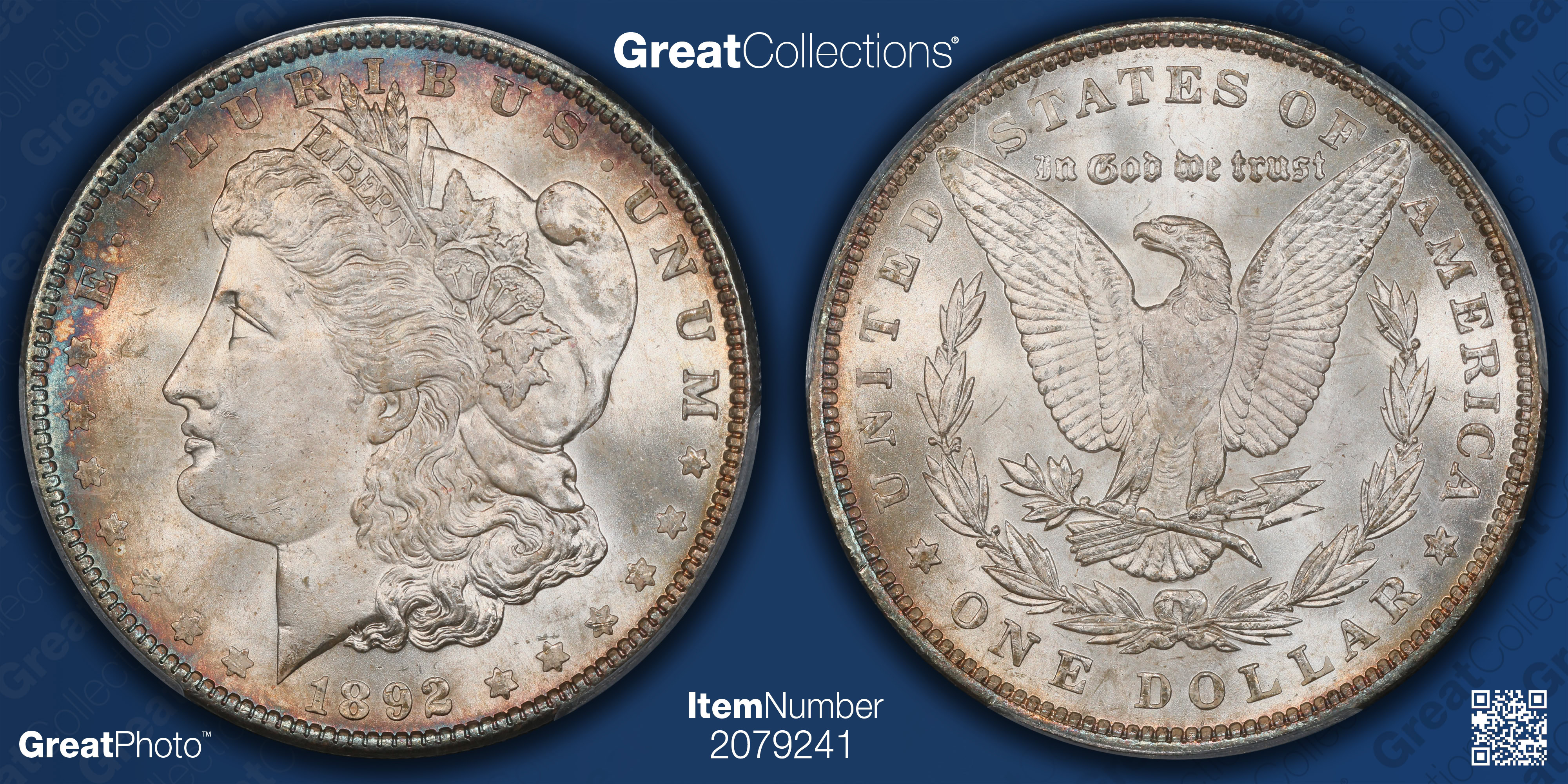 1892 Morgan Silver Dollar PCGS MS-65 (Toned) (Item 2079241 ...