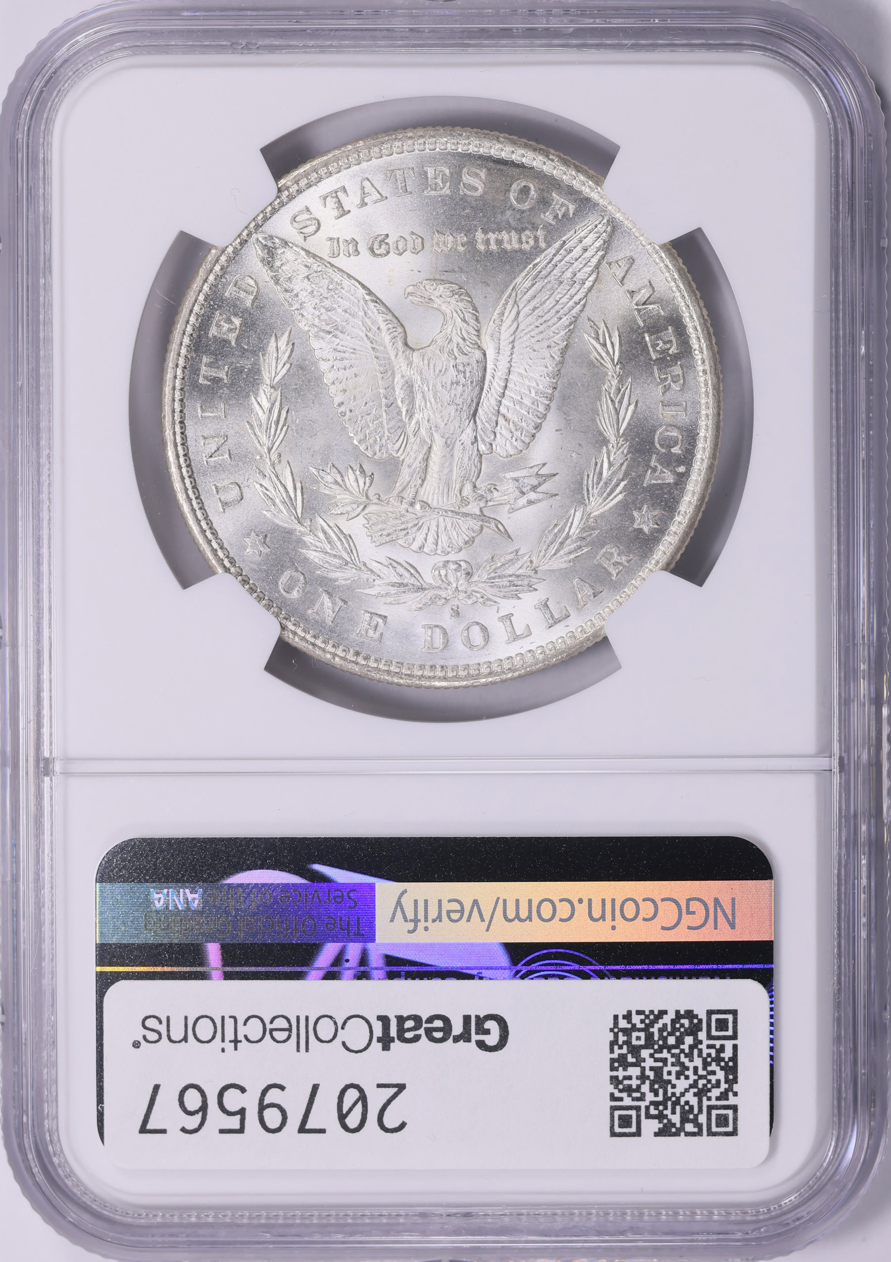 1880/9-S Morgan Silver Dollar Medium S VAM-11 *Hot 50* NGC MS-67