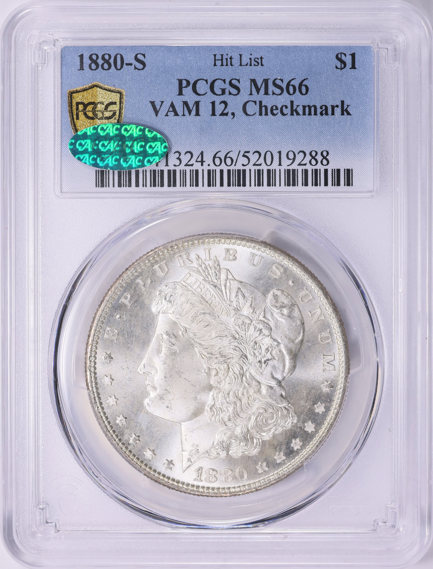 1880-S Morgan Silver Dollar Checkmark VAM-12 *Hit List 40* PCGS MS