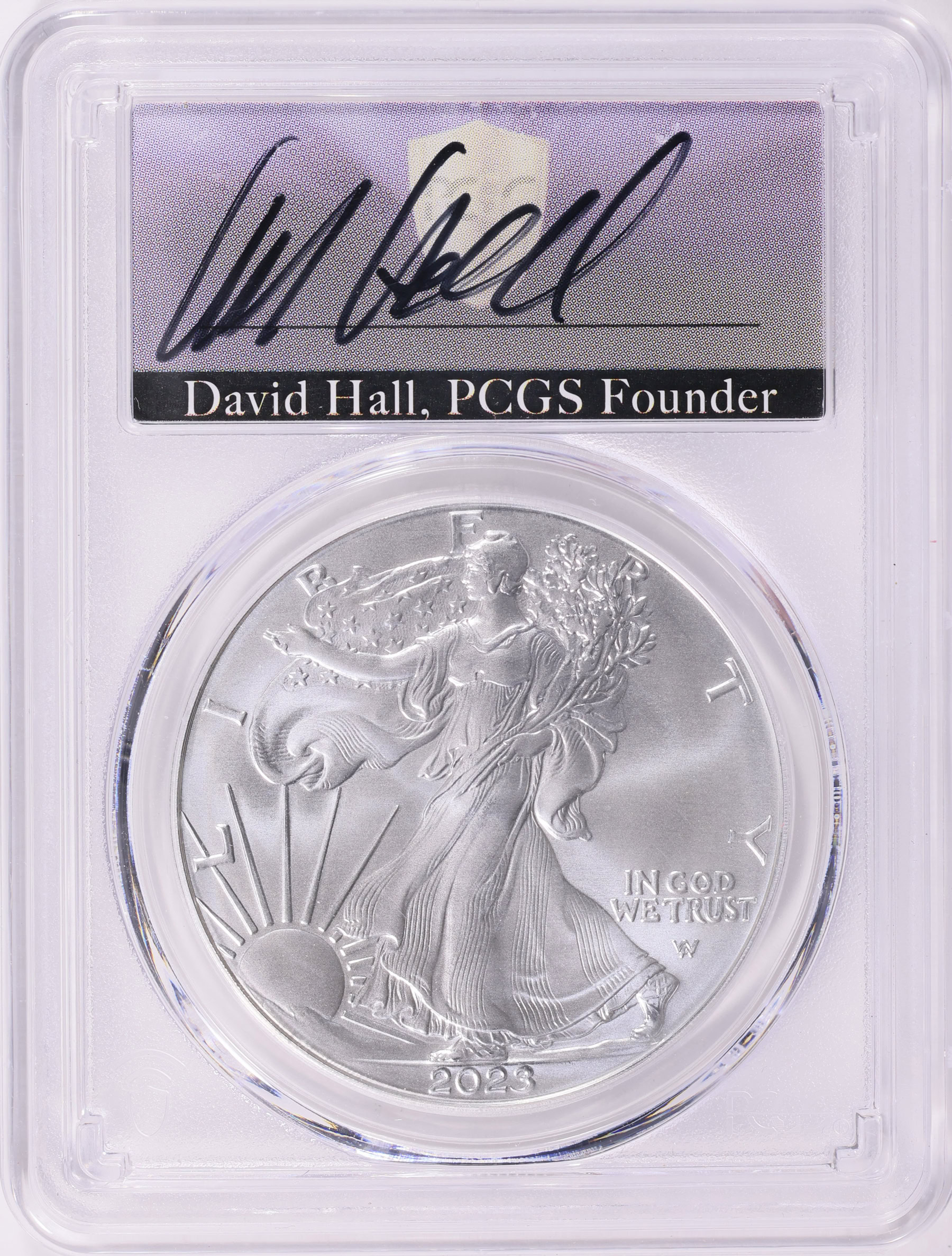 2023 $1 Silver Eagle First Strike PCGS MS-70 (David Hall 2023 $1 Silver Eagle First Strike PCGS MS-70 (David Hall