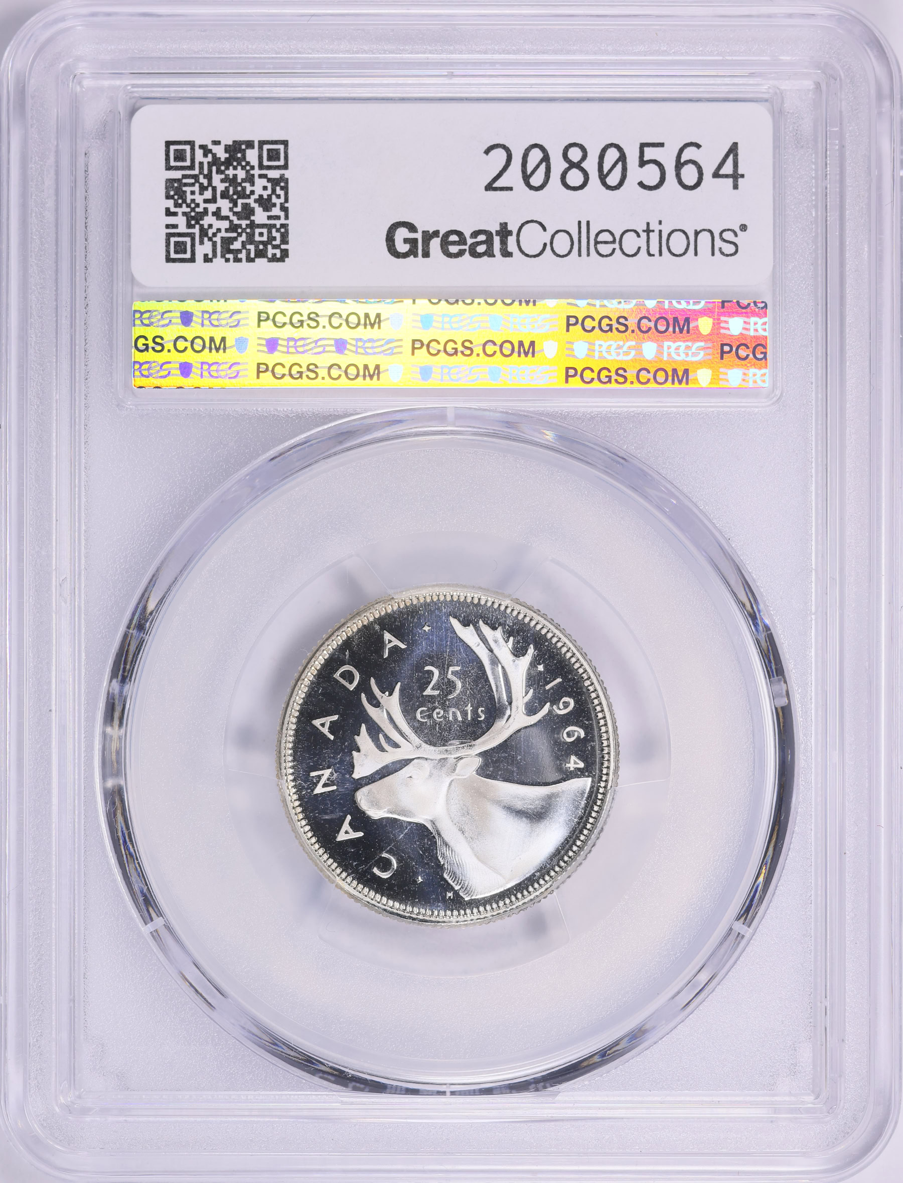 Canada 1964 Silver 25 Cents KM-52 PCGS PL-66 DCAM (Item 2080564