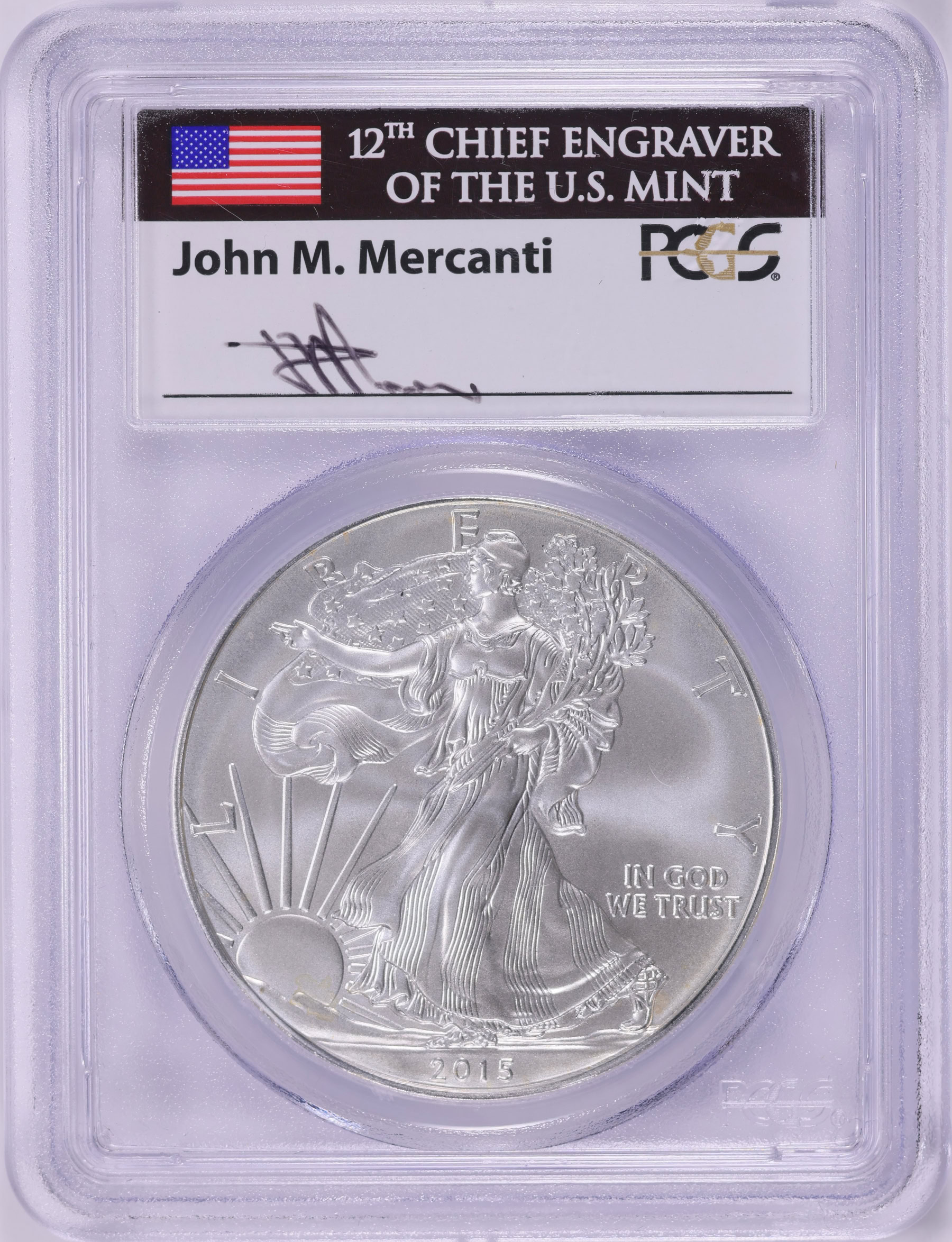 2015-W $1 Silver Eagle Burnished First Day of Issue Denver PCGS SP