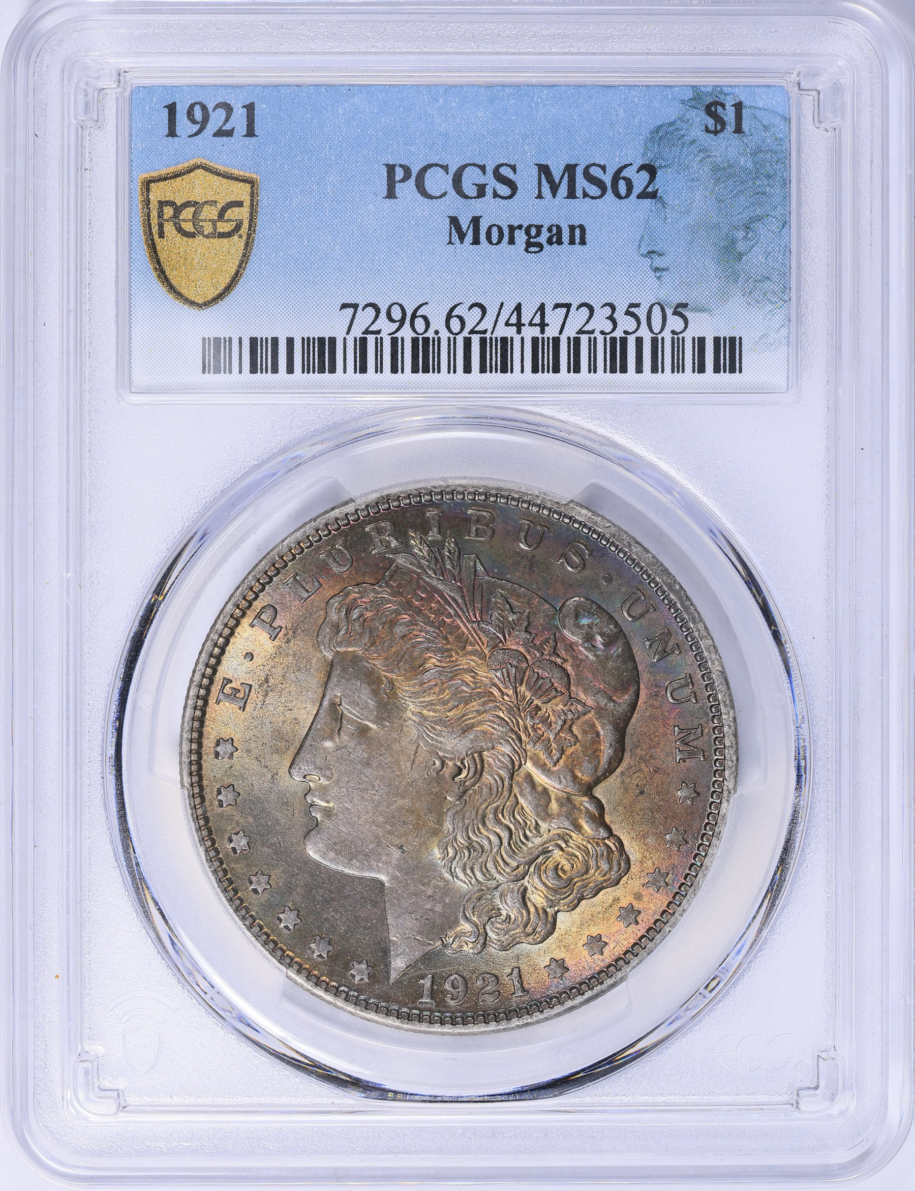 1921 Morgan Silver Dollar PCGS MS-62 (Morgan Silhouette Label