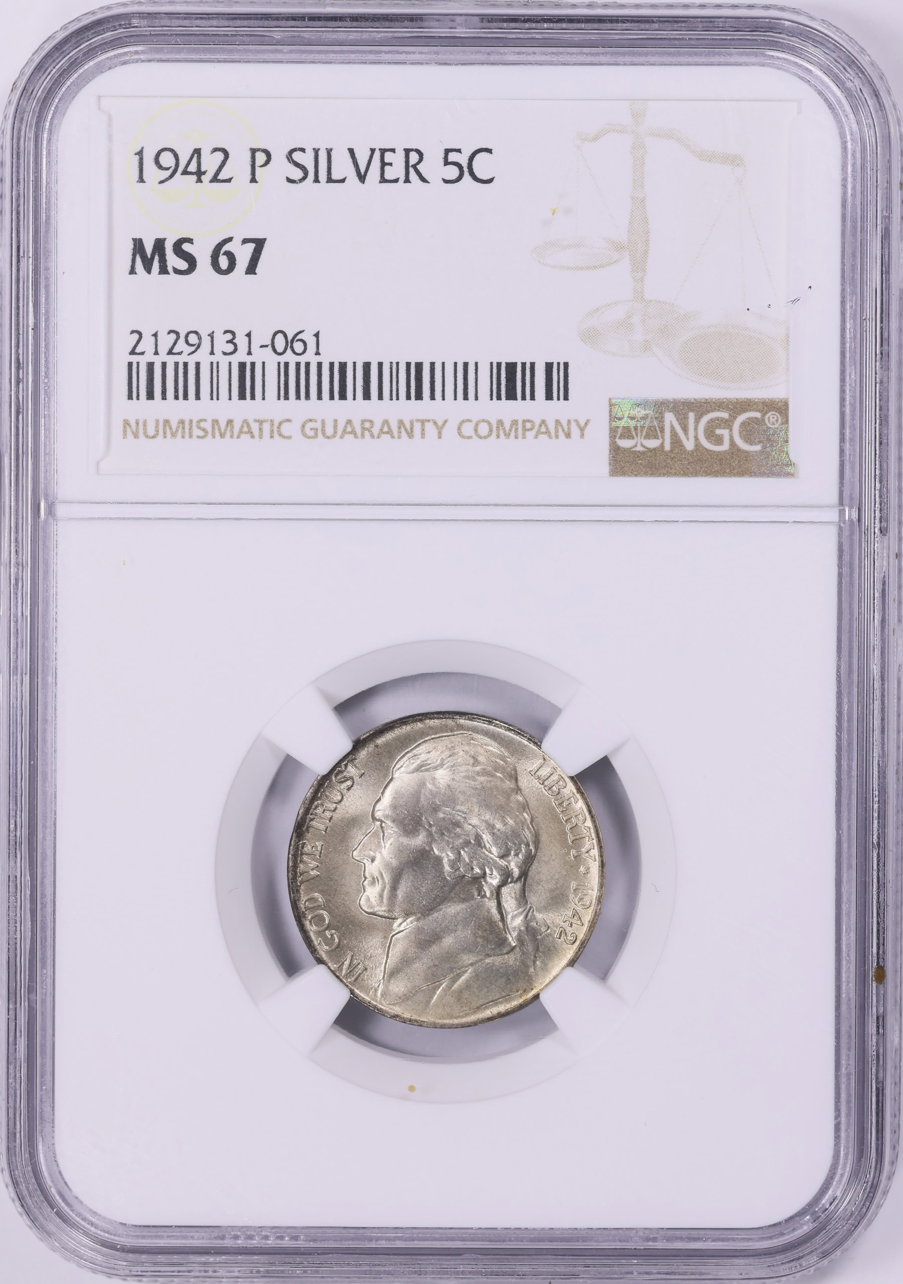 1942 D Jefferson Nickel – Very Good/Very Fine Condition, Denver Mint, Circulated