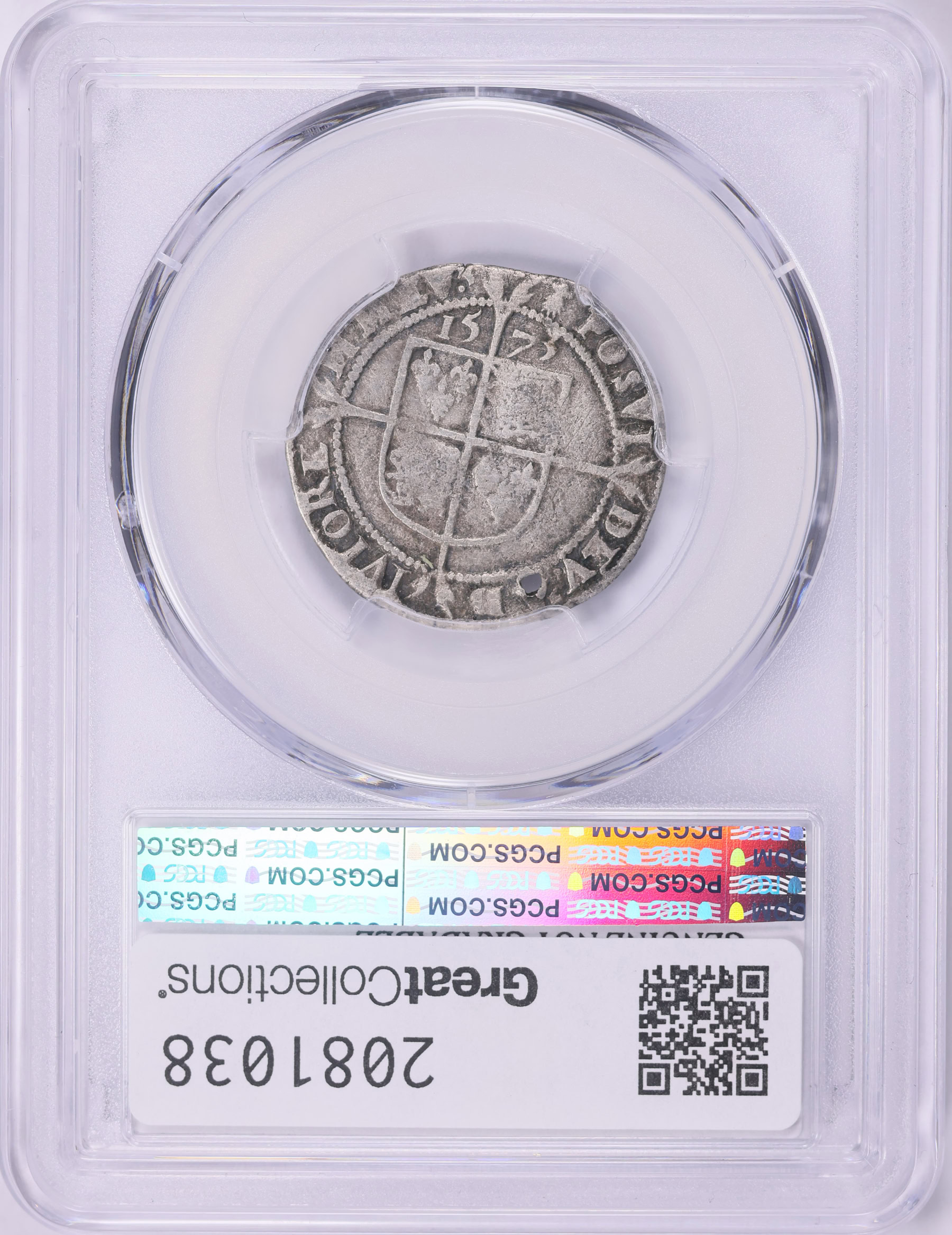 Great Britain 1573 Silver 6 Pence of Elizabeth I Ermine Privy PCGS ...