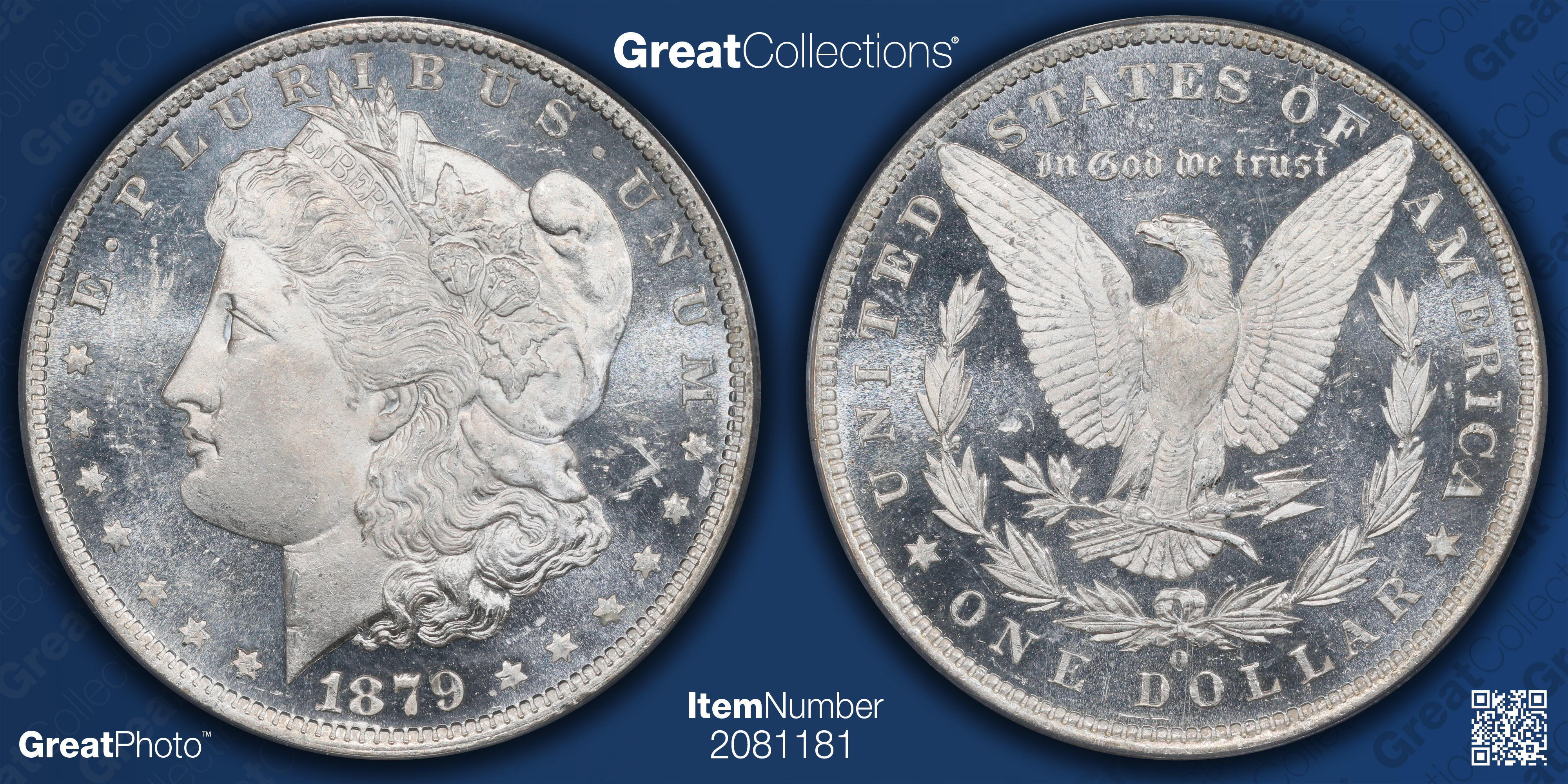 1879-O Morgan Silver Dollar PCGS MS-64 DMPL (CAC Green) (Item