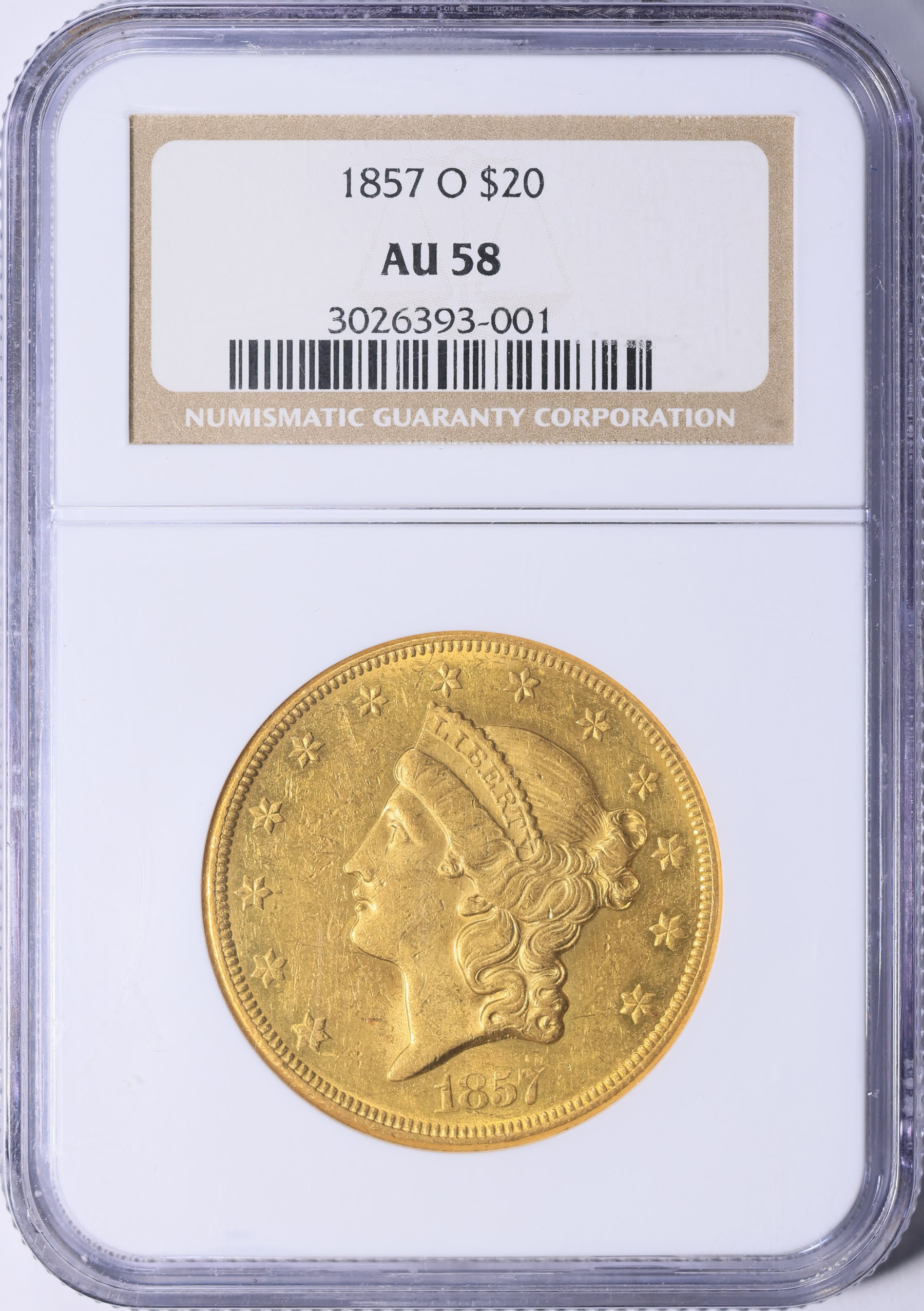1857-O Liberty Gold Double Eagle NGC AU-58 (Item 2081441