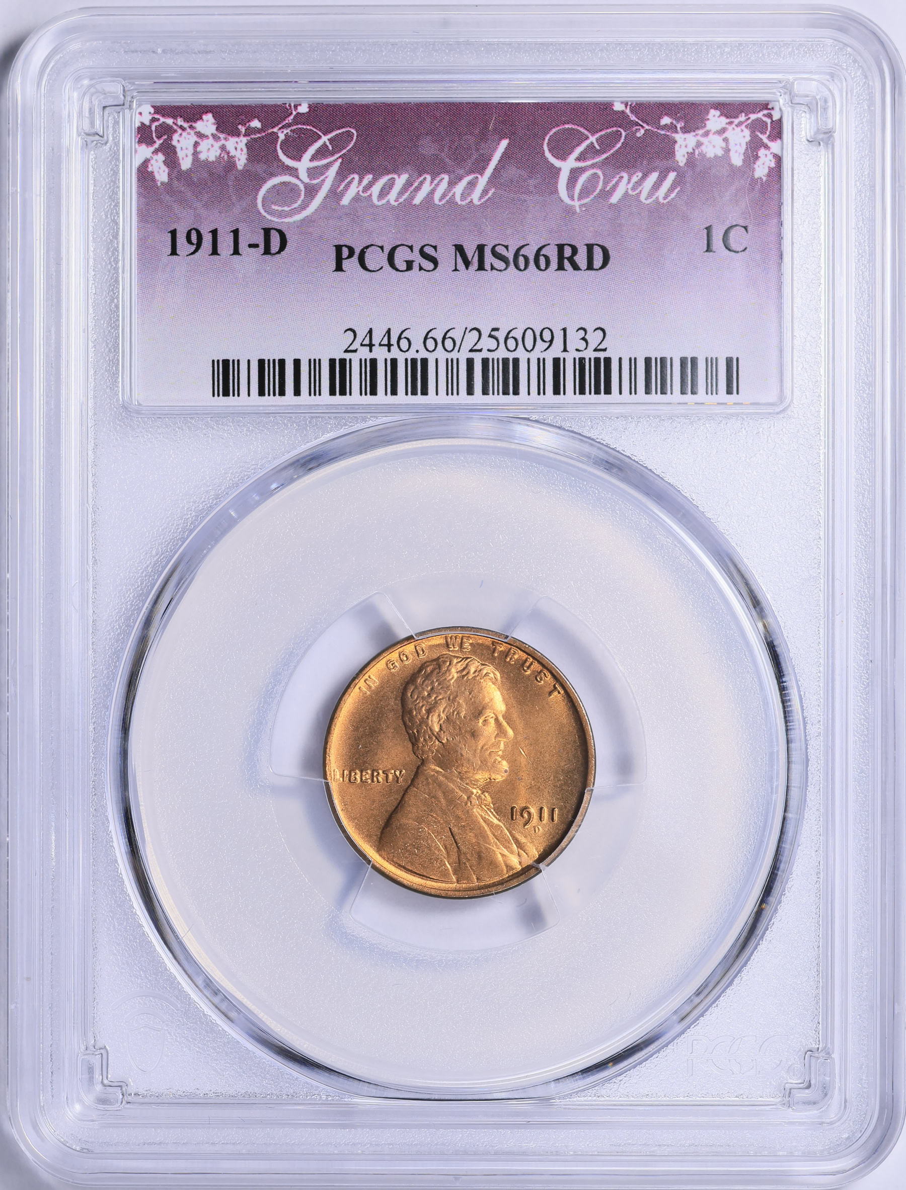 1911-D Lincoln Cent PCGS MS-66 RD (Grand Cru Label) (Item 2081474