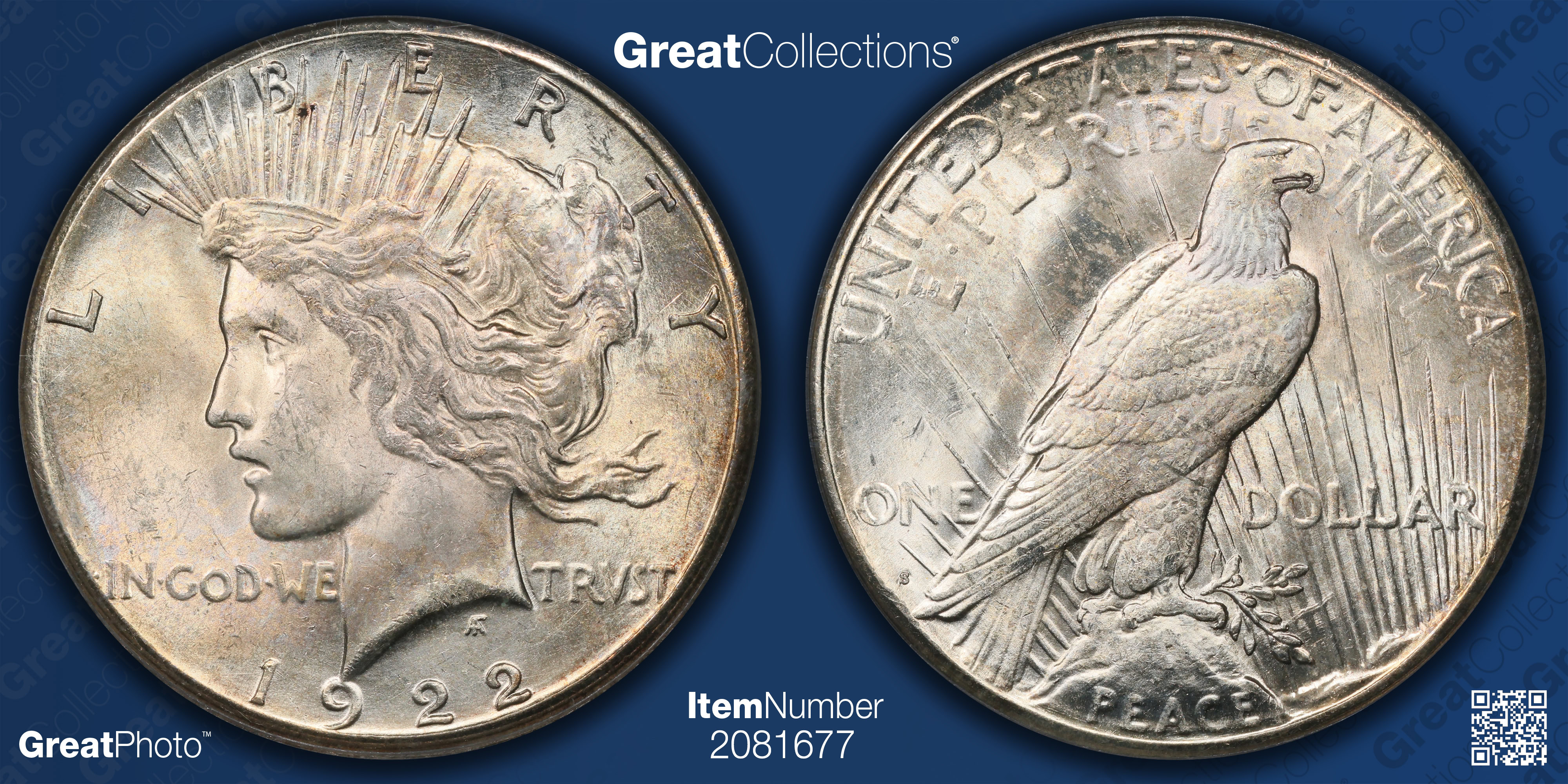 1922-S Peace Silver Dollar PCGS MS-64 (Item 2081677