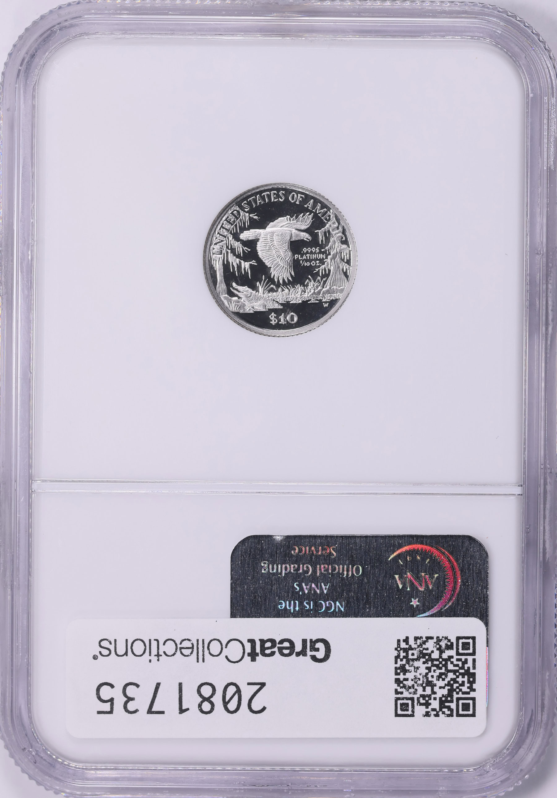 1999-W $10 Tenth-Ounce Platinum American Eagle NGC Proof-70 UC