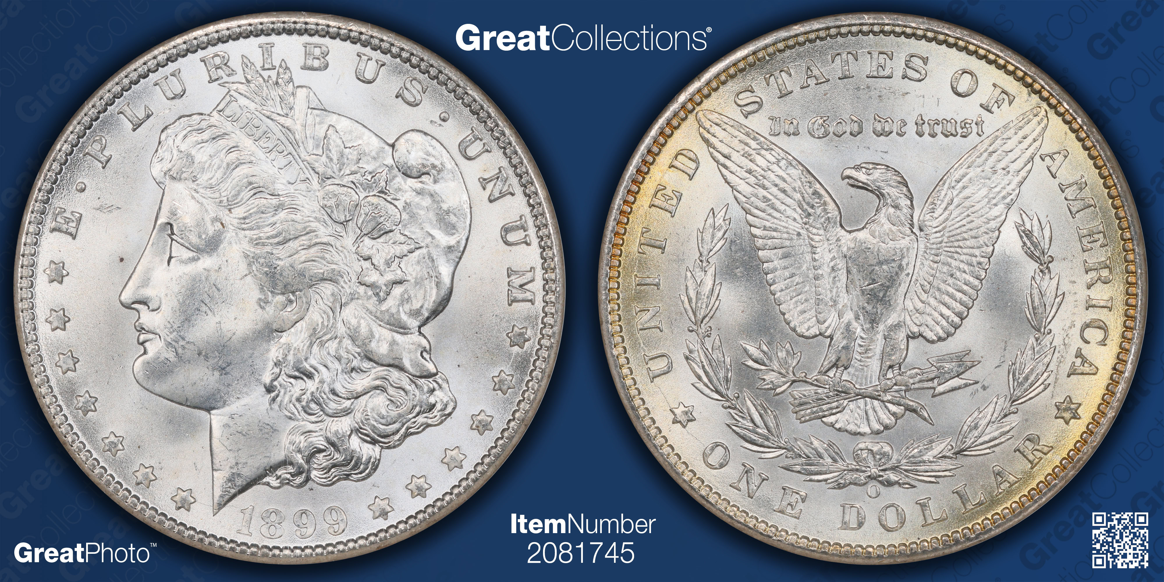 1899-O Morgan Silver Dollar NGC MS-64 (Toned) (Item 2081745